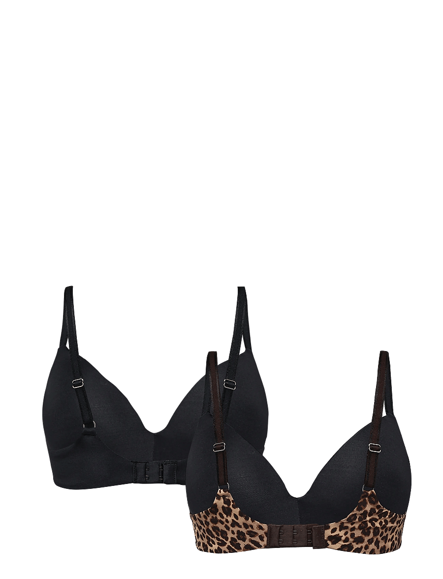 Hunkemöller - MONA NON WIRED 2-PACK - tugikaarteta rinnahoidjad - coffee bean - 2