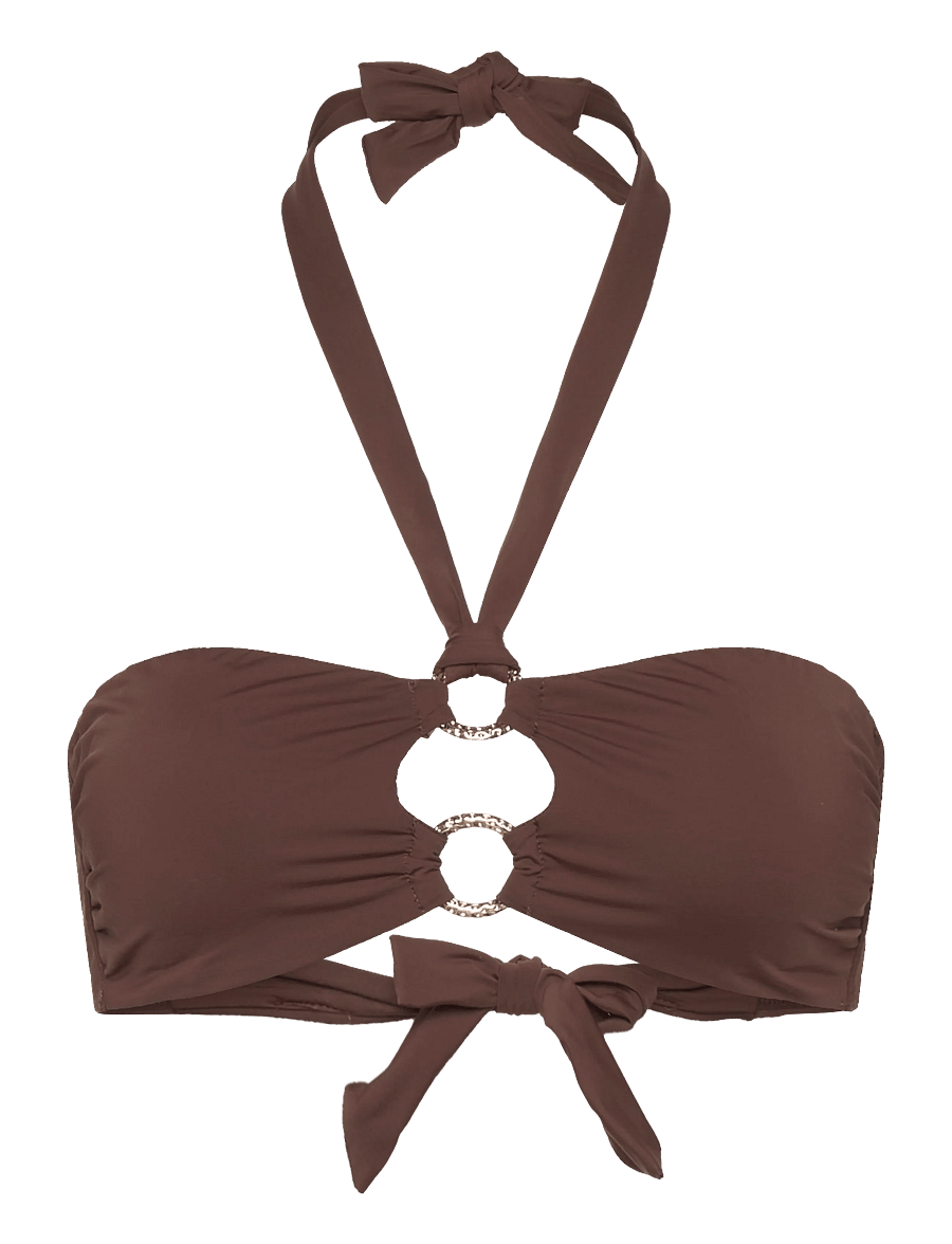 Hunkemöller - MADRID CROPTOP - bandeau-bikinis - chicory coffee - 1
