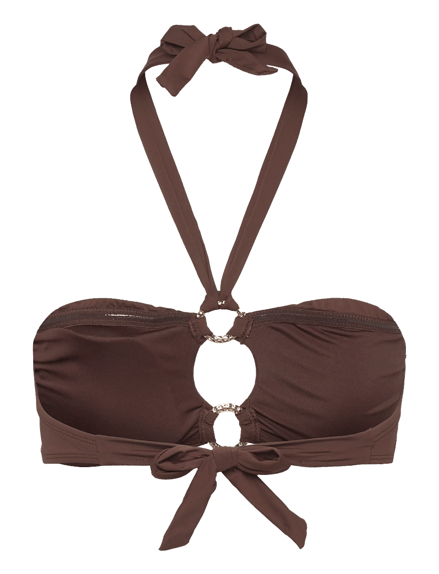 Hunkemöller - MADRID CROPTOP - bandeau-bikinis - chicory coffee - 2