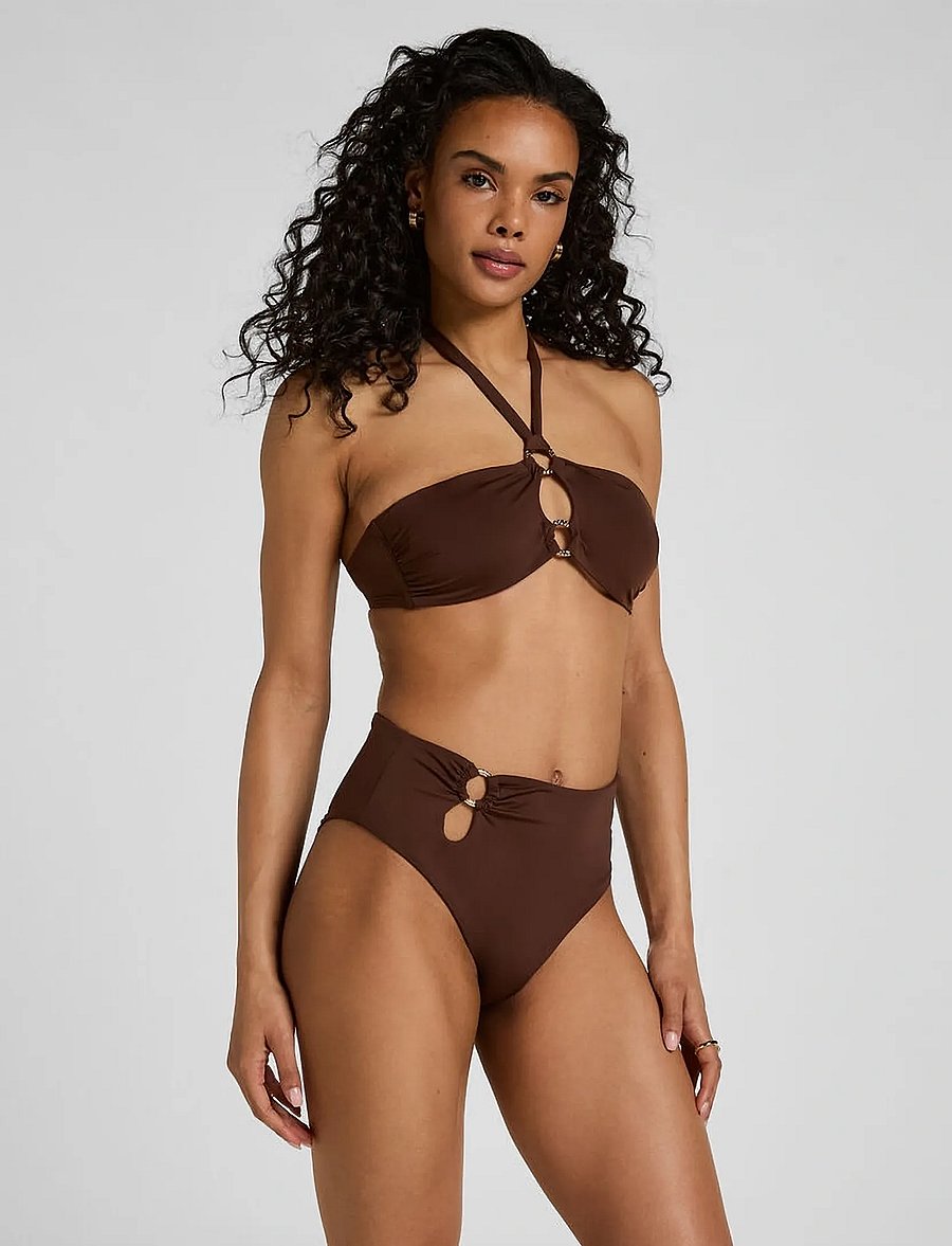Hunkemöller - MADRID CROPTOP - bandeau-bikinis - chicory coffee - 4