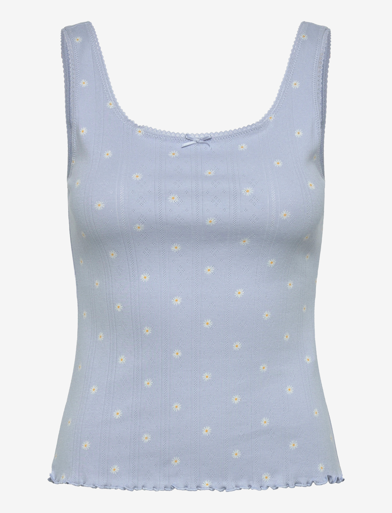 Hunkemöller - SINGLET POINTELLE LACE PRINT - tops - kentucky blue - 1