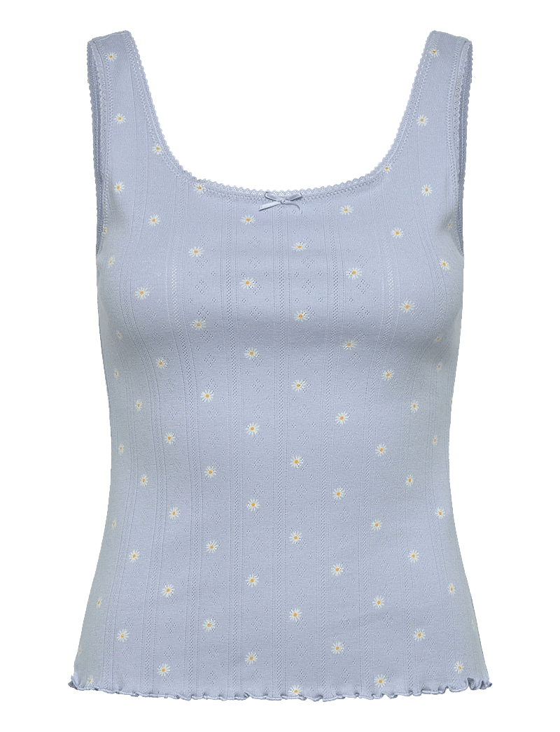 Hunkemöller - SINGLET POINTELLE LACE PRINT - overdele - kentucky blue - 1