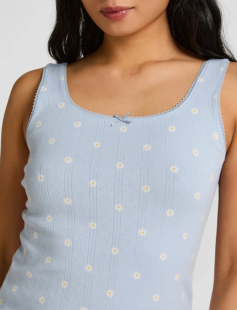 Hunkemöller - SINGLET POINTELLE LACE PRINT - overdele - kentucky blue - 3