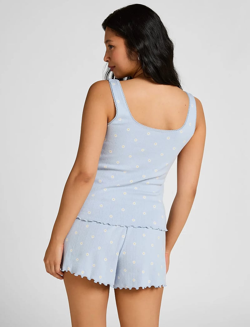 Hunkemöller - SINGLET POINTELLE LACE PRINT - overdele - kentucky blue - 5