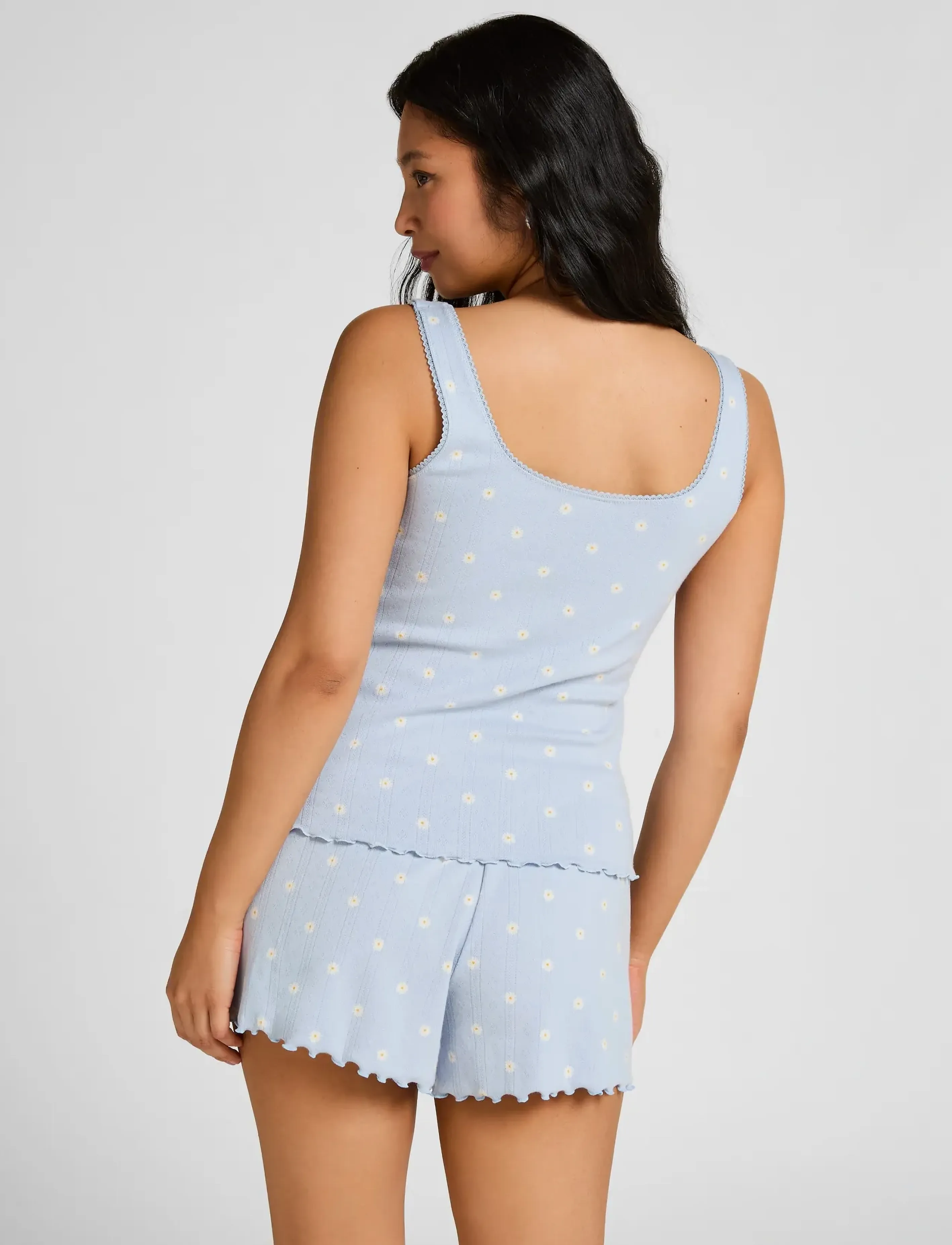 Hunkemöller - SINGLET POINTELLE LACE PRINT - overdele - kentucky blue - 5