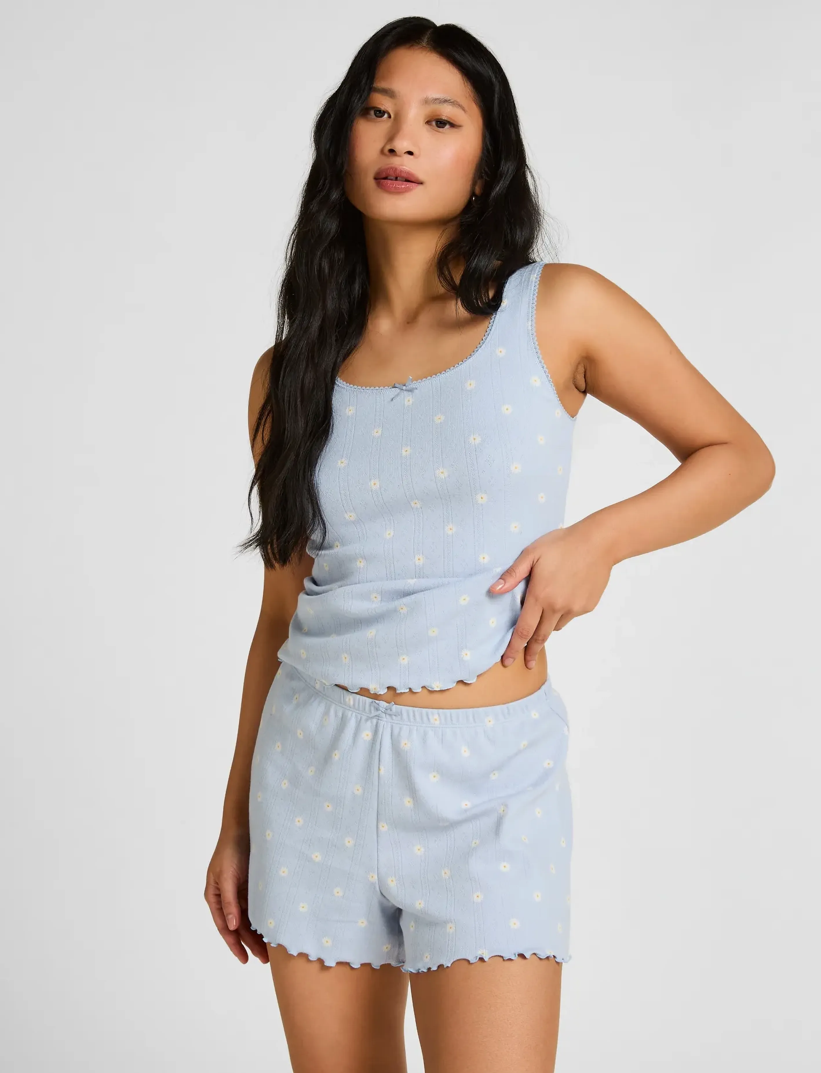 Hunkemöller SHORT POINTELLE PRINT - Nachtwäsche - KENTUCKY BLUE / blue