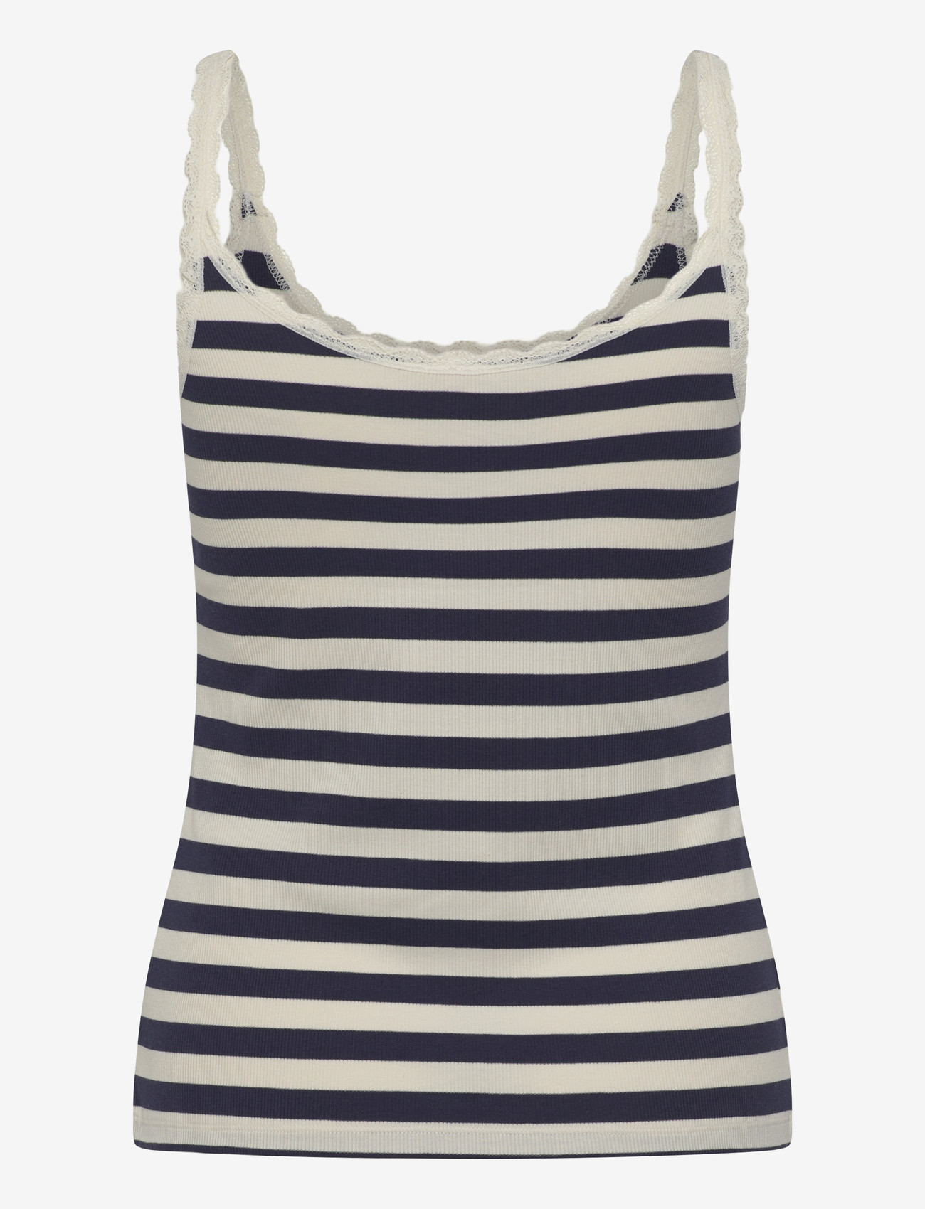 Hunkemöller - SINGLET JERSEY RIB LACE STRIPE - overdele - peacoat - 2