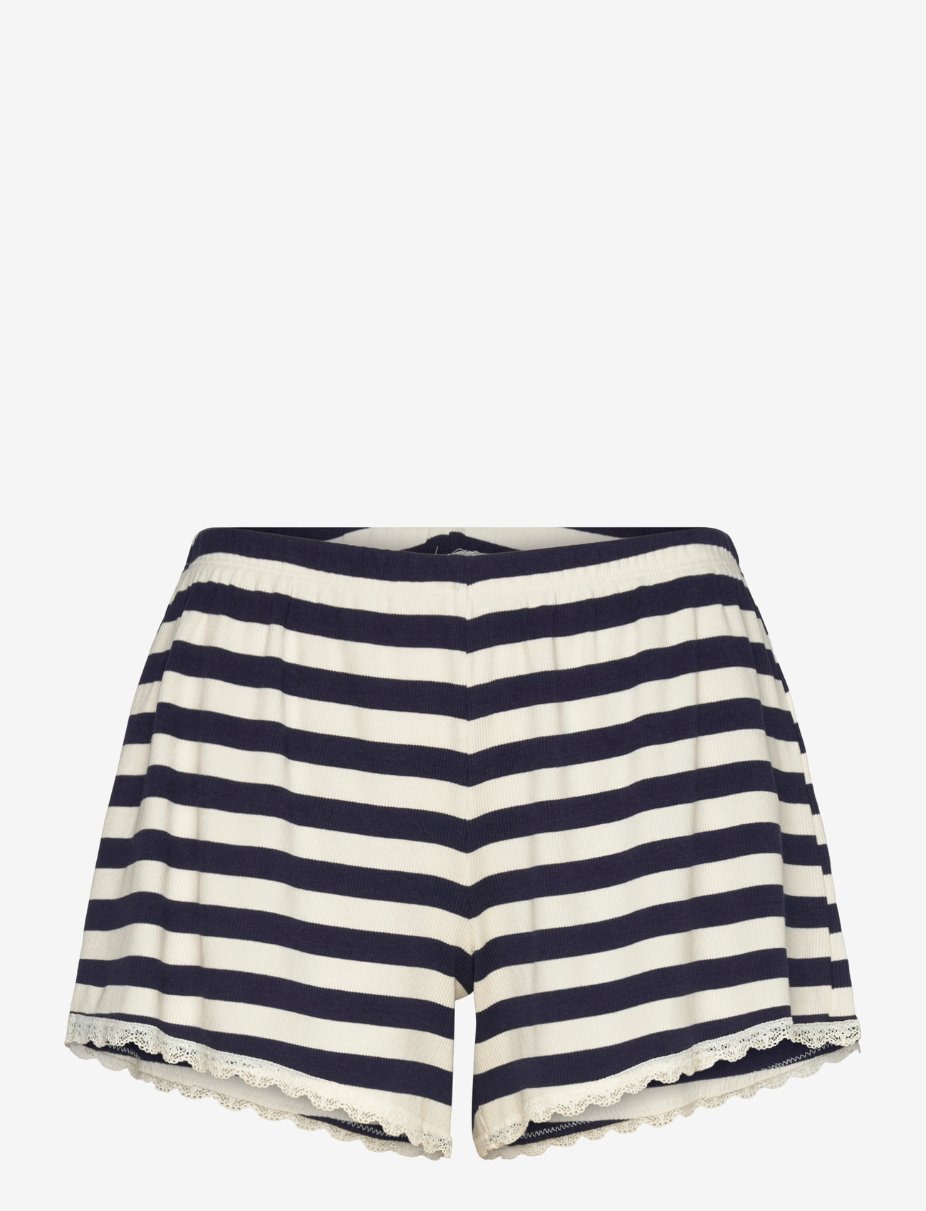 Hunkemöller - SHORT JERSEY RIB LACE STRIPE - lühikesed püksid - peacoat - 1
