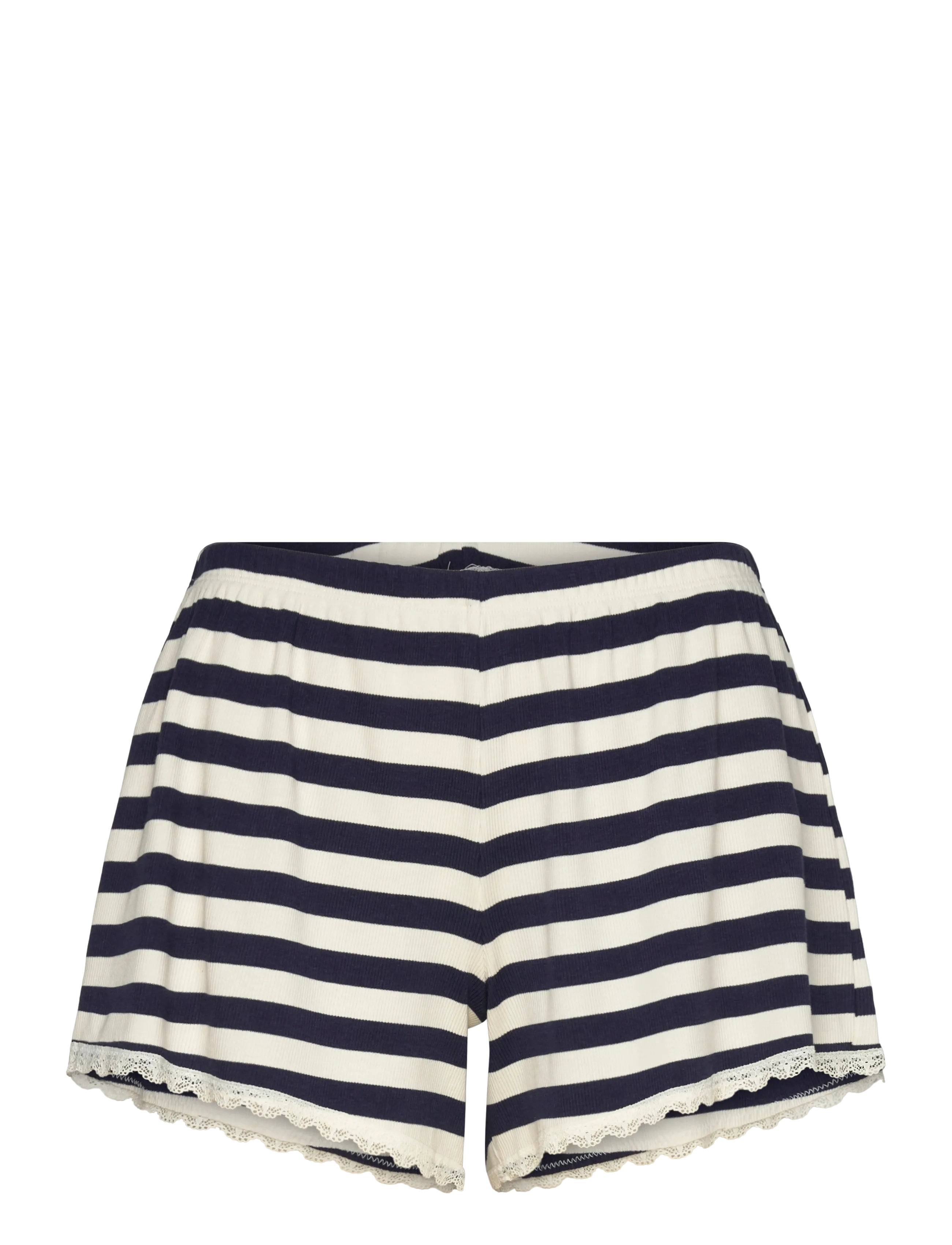 Hunkemöller SHORT JERSEY RIB LACE STRIPE - Shorts - PEACOAT / navy