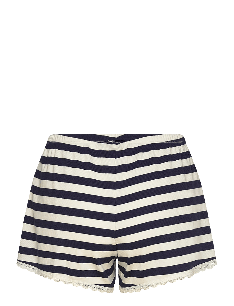 Hunkemöller - SHORT JERSEY RIB LACE STRIPE - lühikesed püksid - peacoat - 2