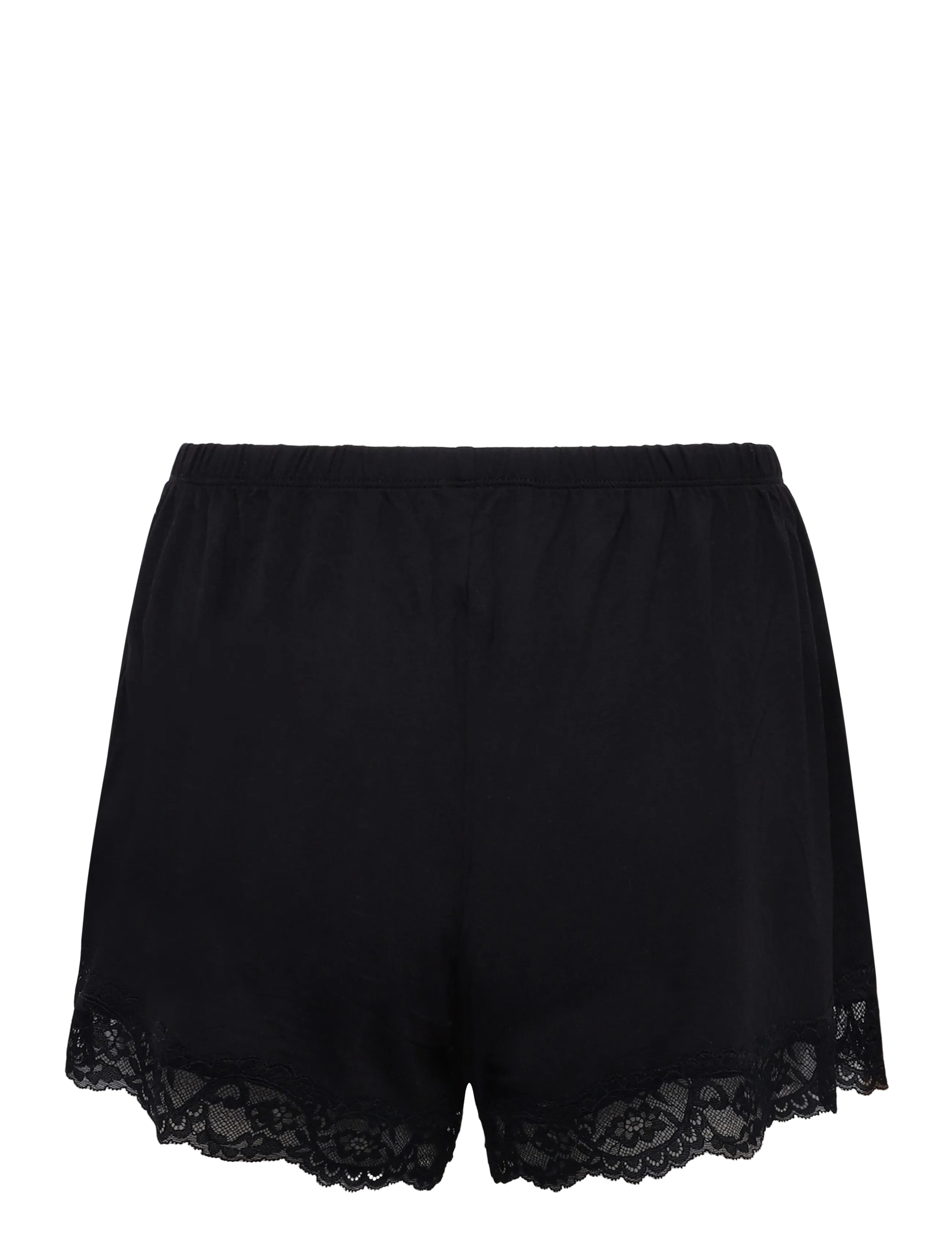 Hunkemöller - Pj Ss Short Modal Lace Nana - pyjamas - black - 4