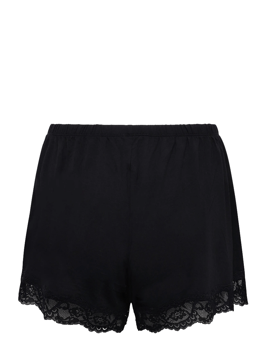 Hunkemöller - Pj Ss Short Modal Lace Nana - pyjamas - black - 4