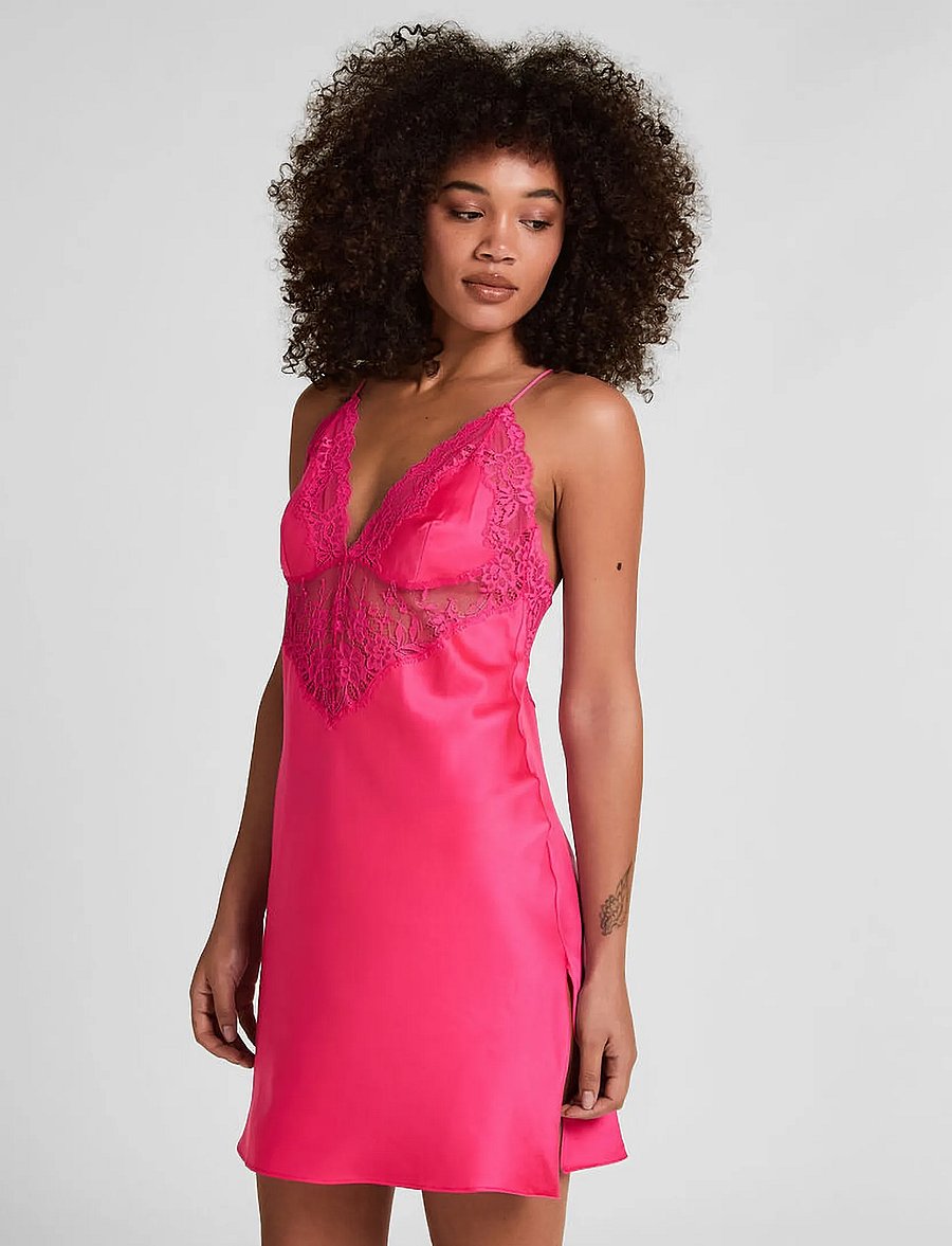 Hunkemöller - Sd Satin Lace Gabrielle - festival fuchsia - 0