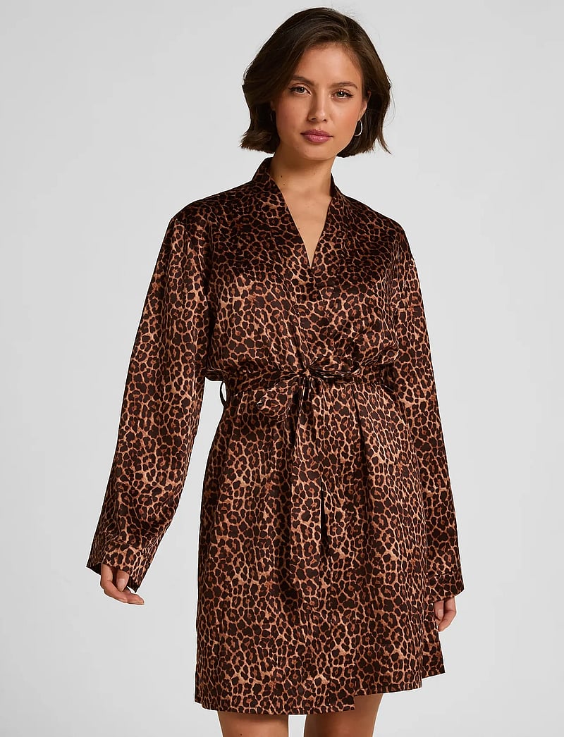 Hunkemöller - KIMONO SATIN LEO - kimonod - black - 0