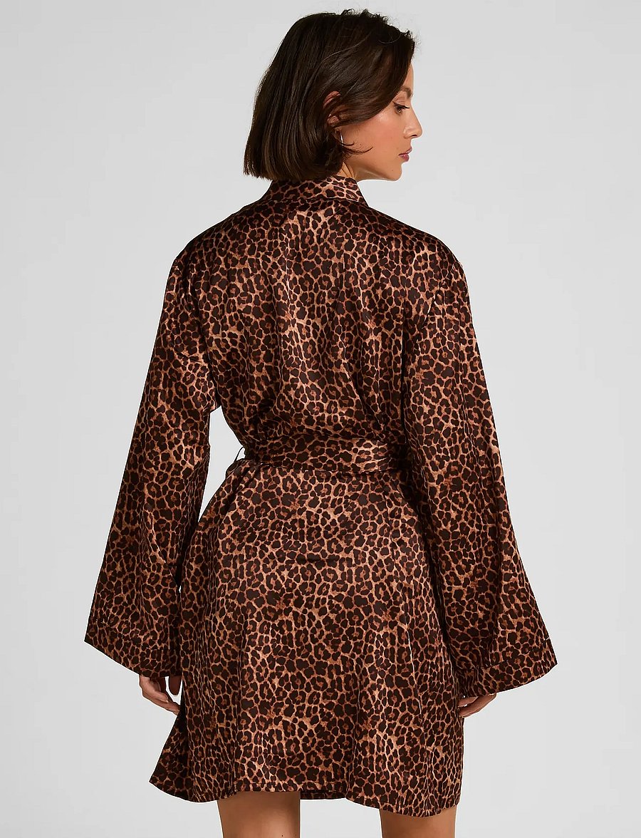 Hunkemöller - KIMONO SATIN LEO - kimonoer - black - 4