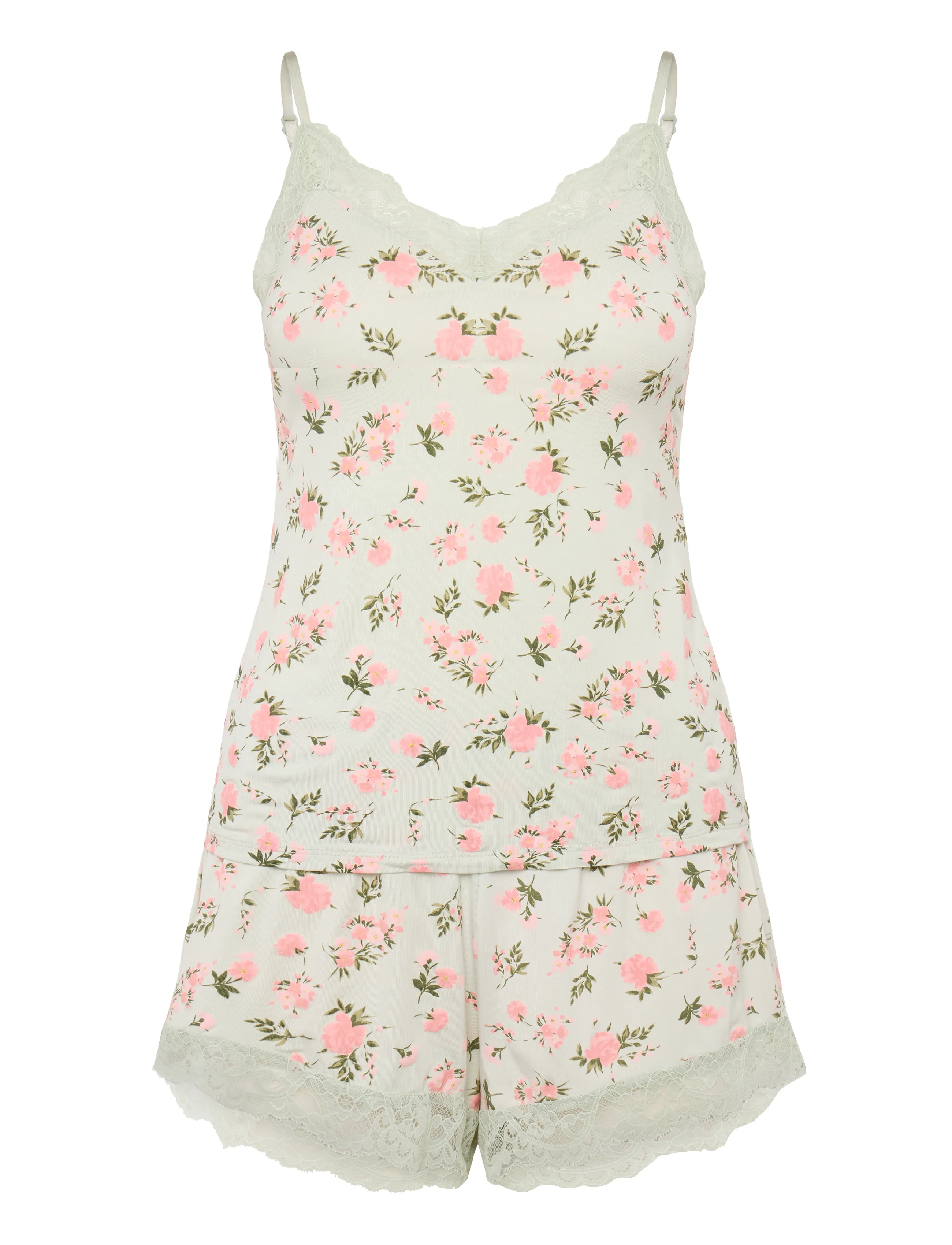 Hunkemöller PJ CAMI VIS JERSEY NANA DAISY - Lingerie - HKM GREEN / green