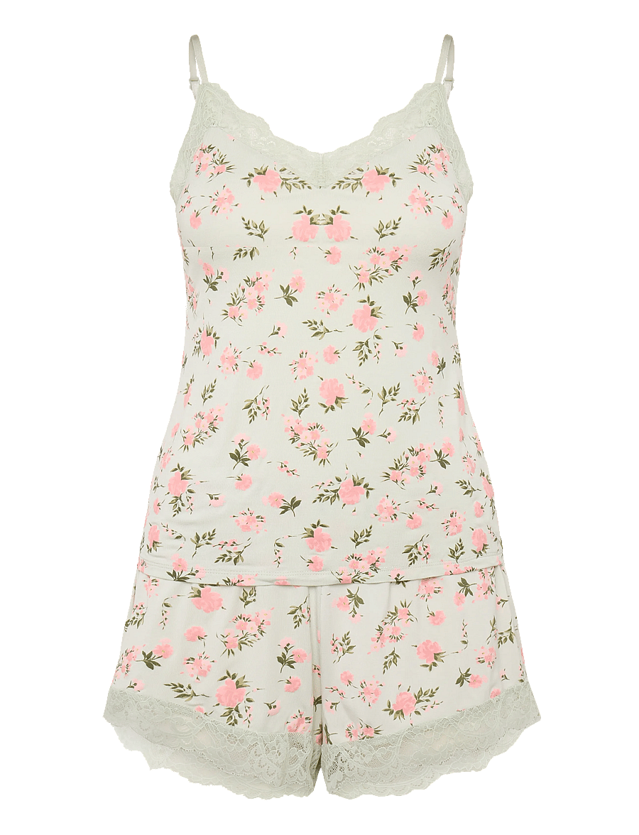 Hunkemöller - PJ CAMI VIS JERSEY NANA DAISY - pyjamas - hkm green - 1