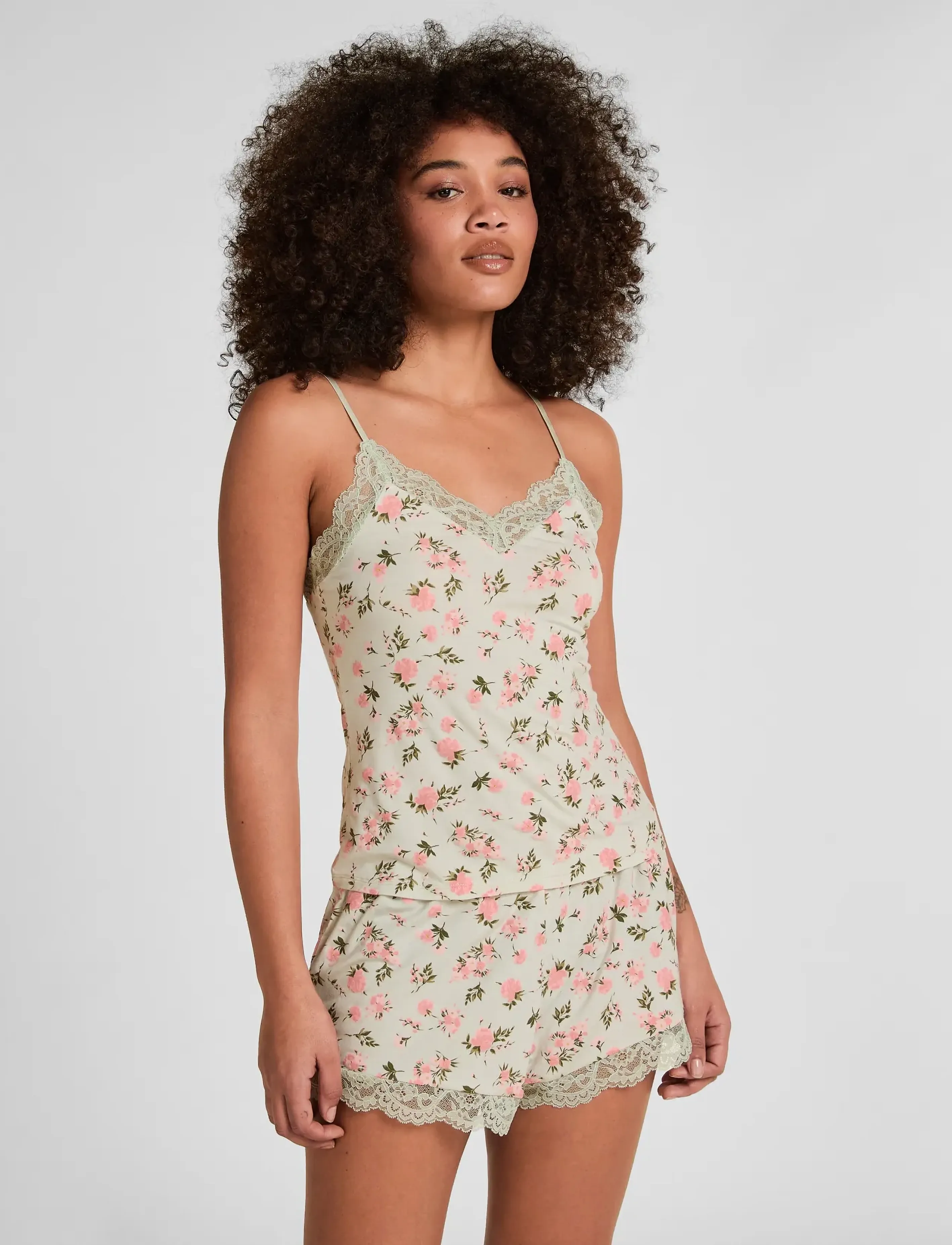 Hunkemöller - PJ CAMI VIS JERSEY NANA DAISY - pyjamas - hkm green - 5