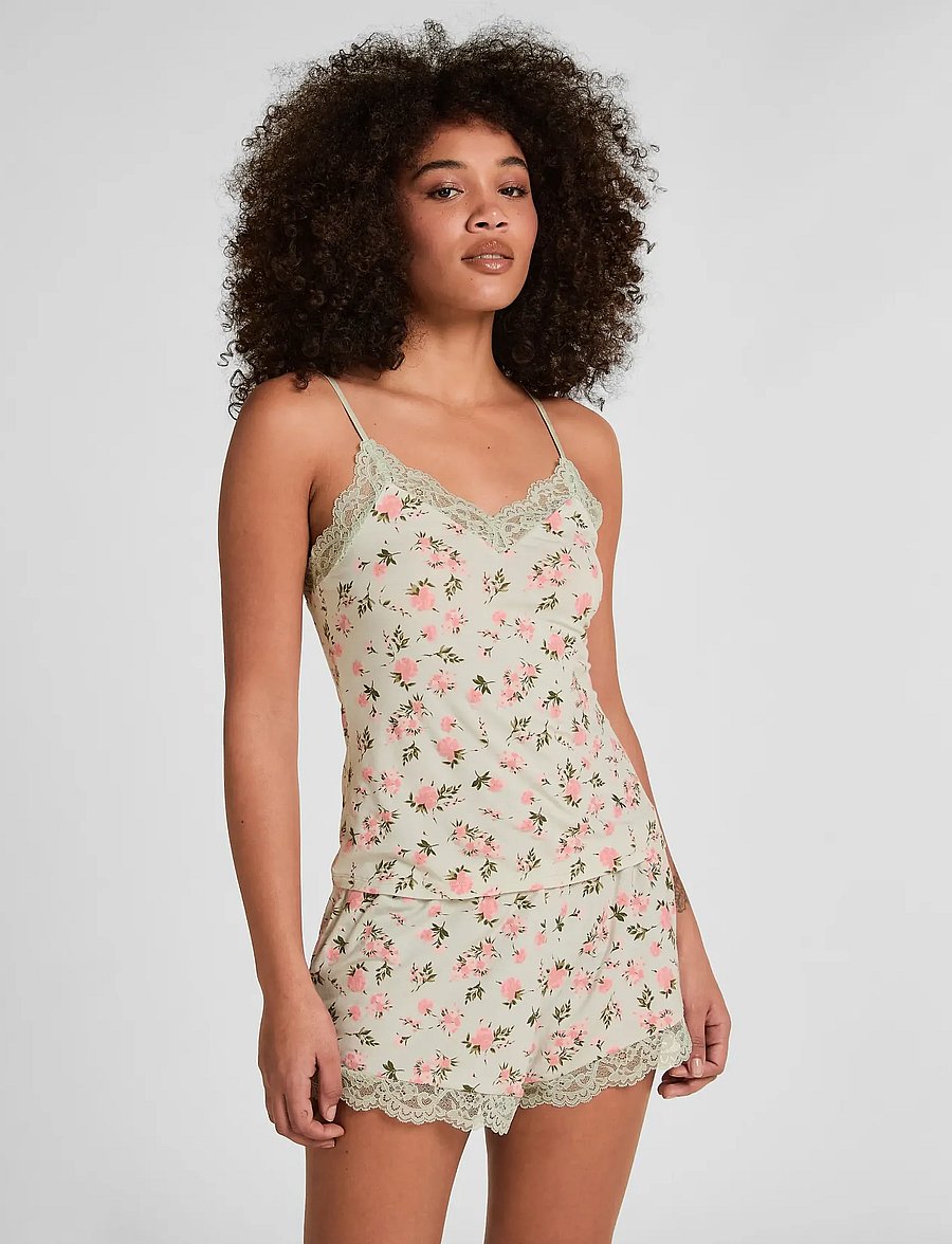 Hunkemöller - PJ CAMI VIS JERSEY NANA DAISY - pyjamas - hkm green - 5
