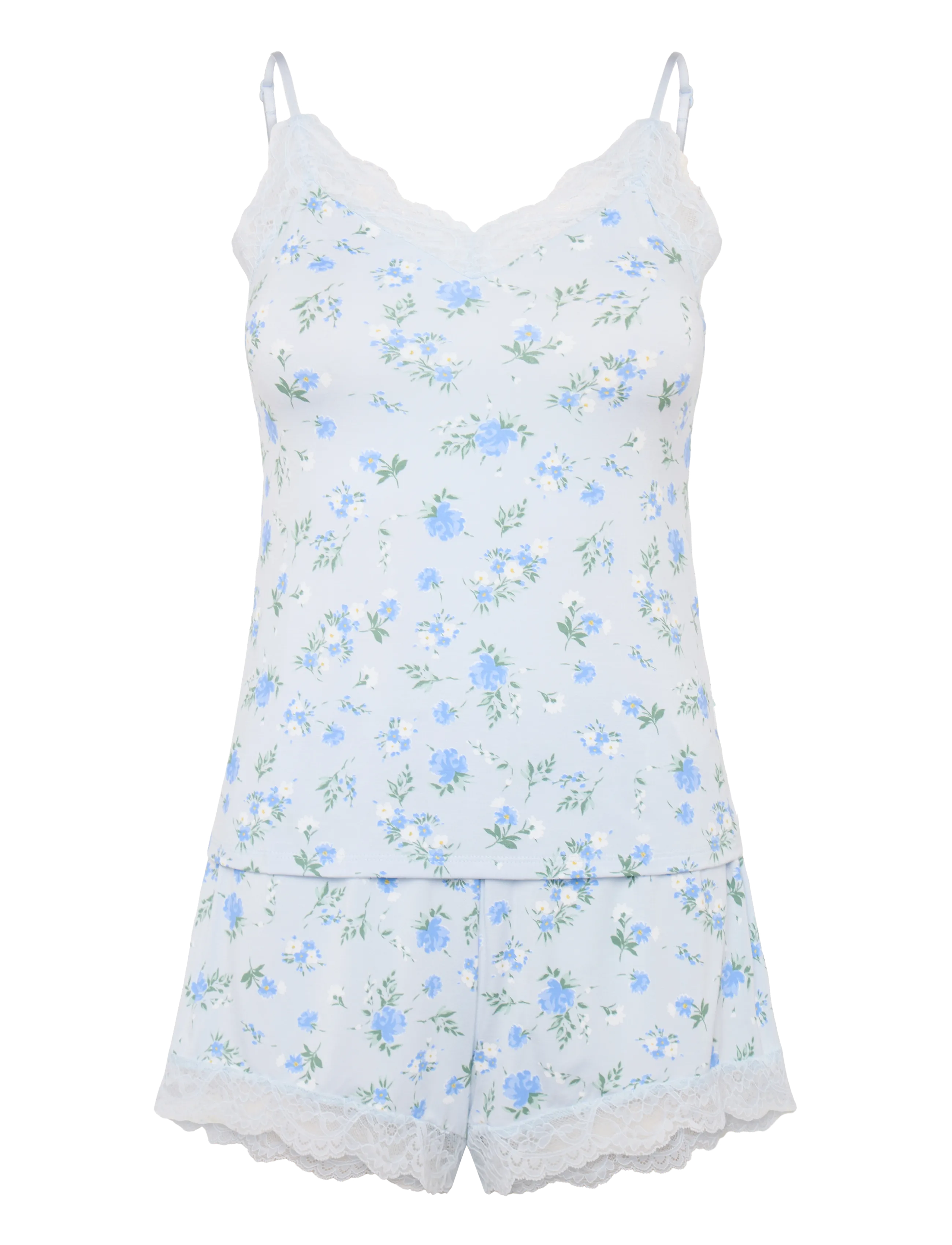 Hunkemöller PJ CAMI VIS JERSEY NANA DAISY - Pyjamas & loungewear - ANCIENT WATER / blue