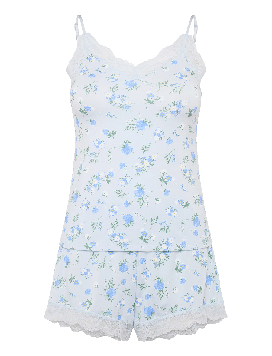 Hunkemöller - PJ CAMI VIS JERSEY NANA DAISY - pyjamas - ancient water - 1