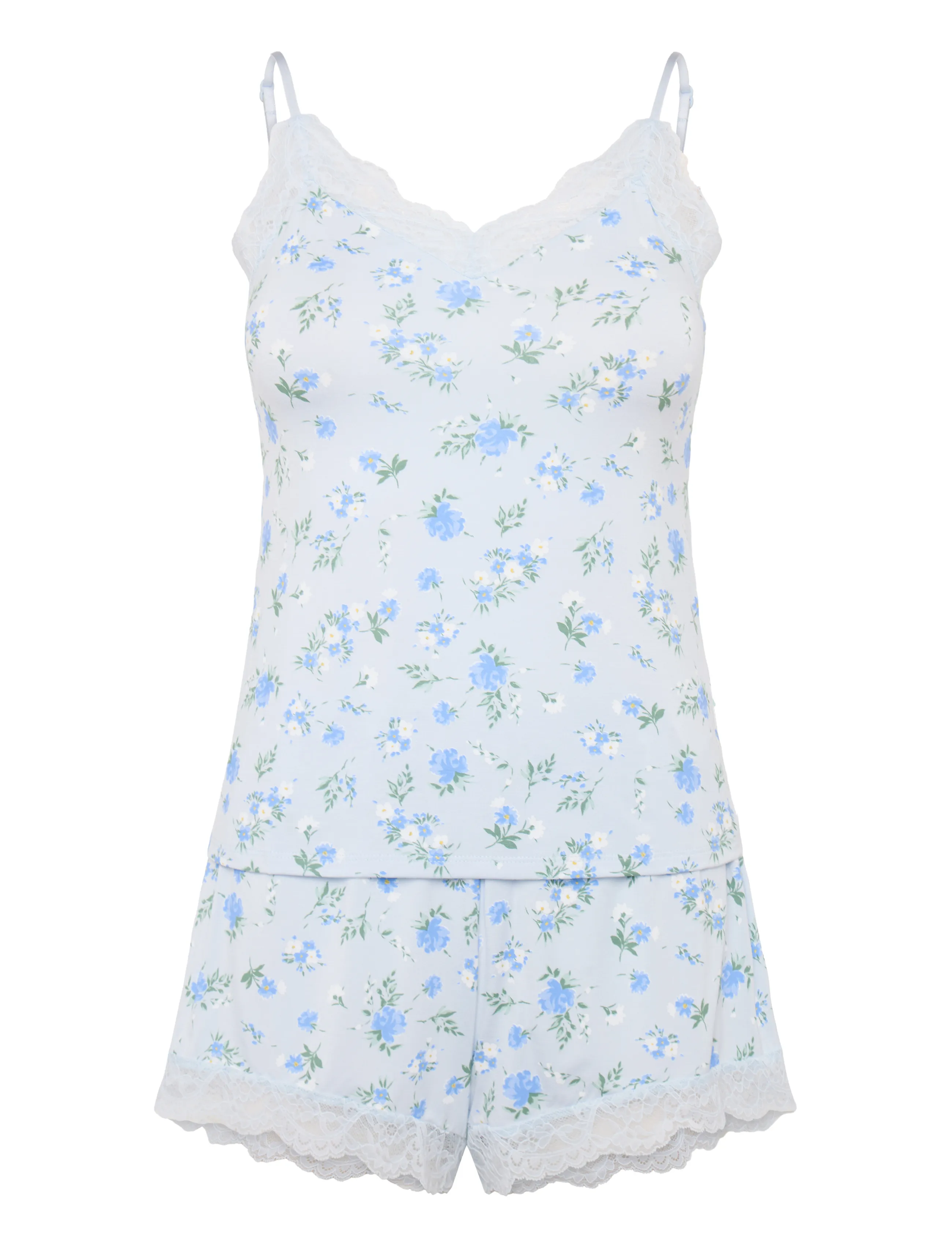Hunkemöller PJ CAMI VIS JERSEY NANA DAISY - Unterwäsche - ANCIENT WATER / blue