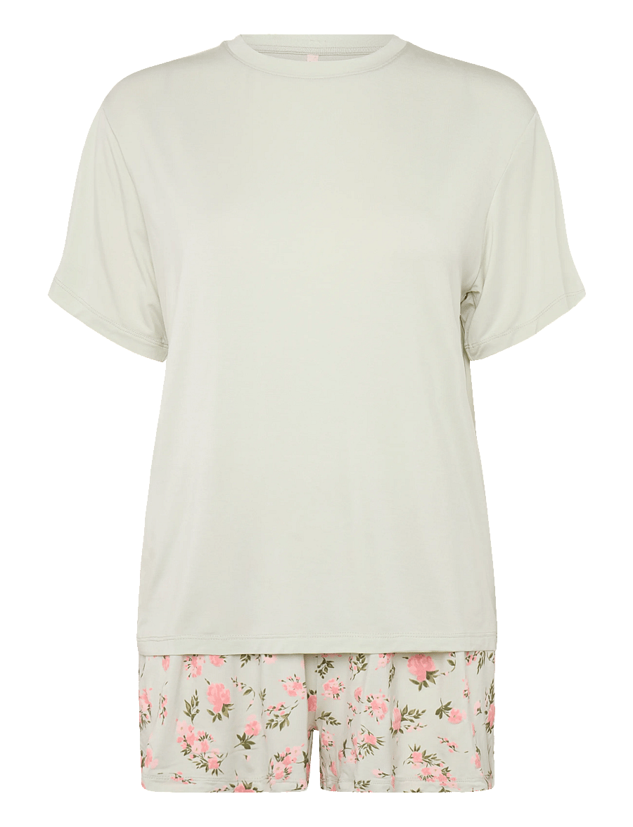 Hunkemöller - PJ SS SHORT VIS DAISY - pyjamas - hkm green - 1