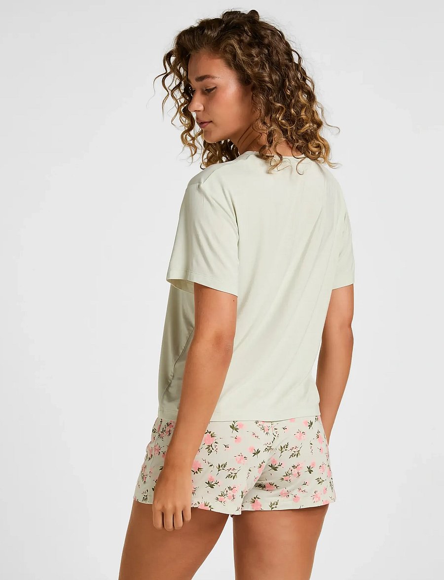 Hunkemöller - PJ SS SHORT VIS DAISY - pyjamas - hkm green - 5