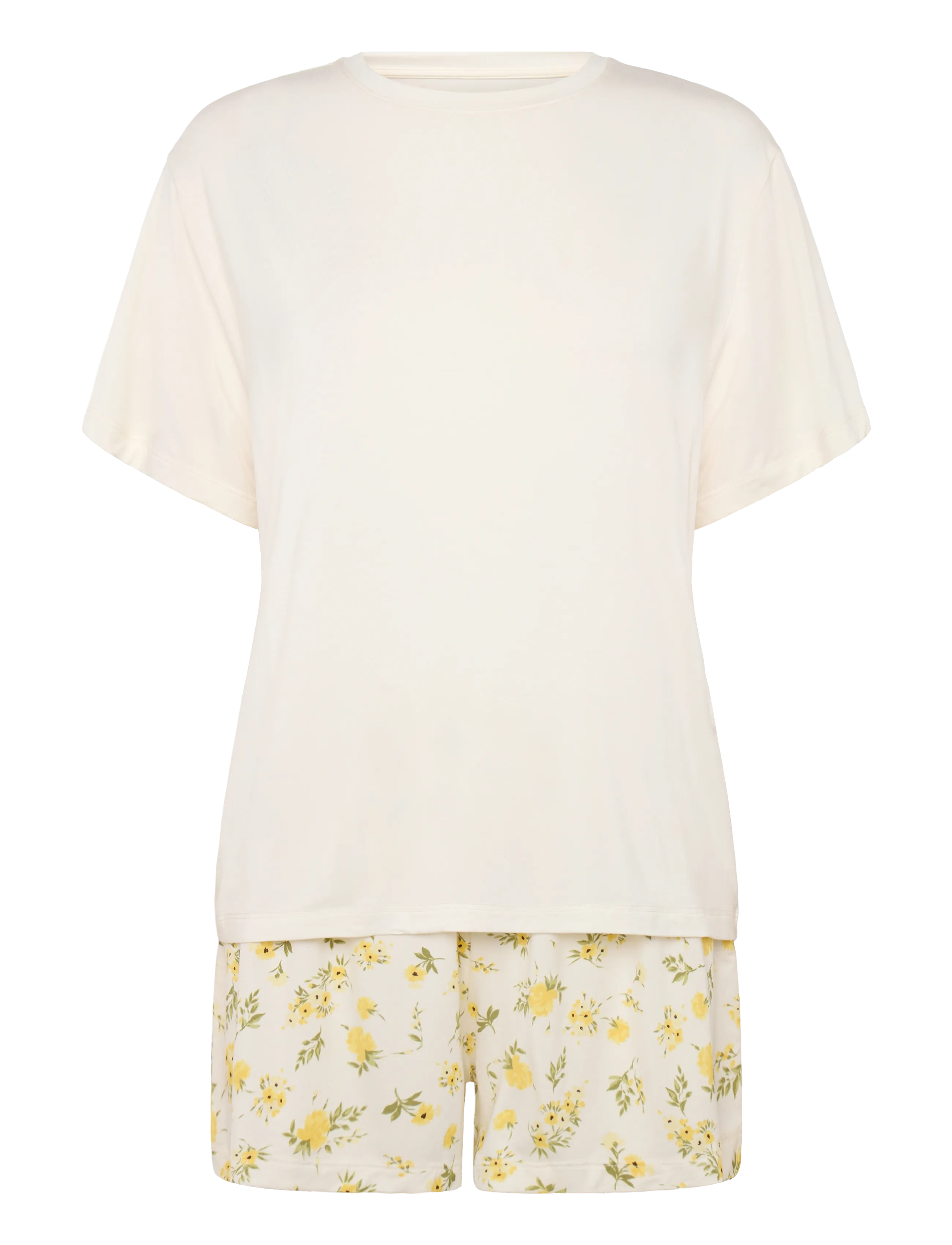 HUNKEMÖLLER Pj Ss Kurz Vis Daisy Cream - XS - Damen