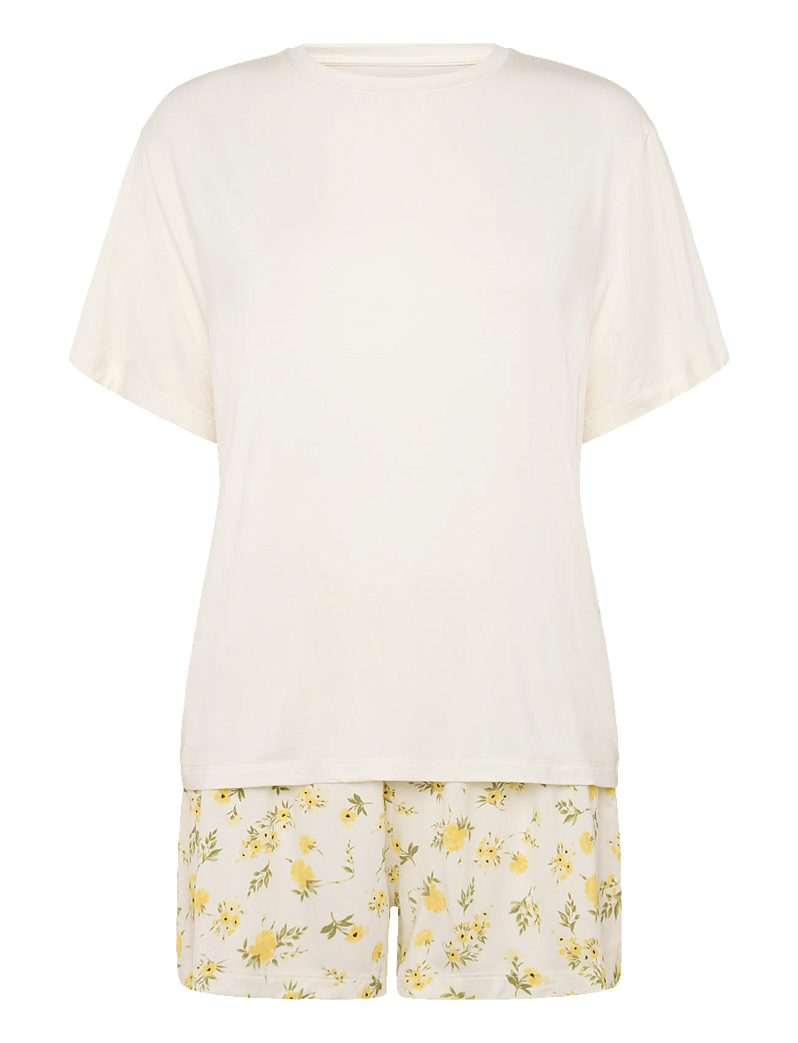 Hunkemöller - PJ SS SHORT VIS DAISY - pyjamas - gardenia - 1