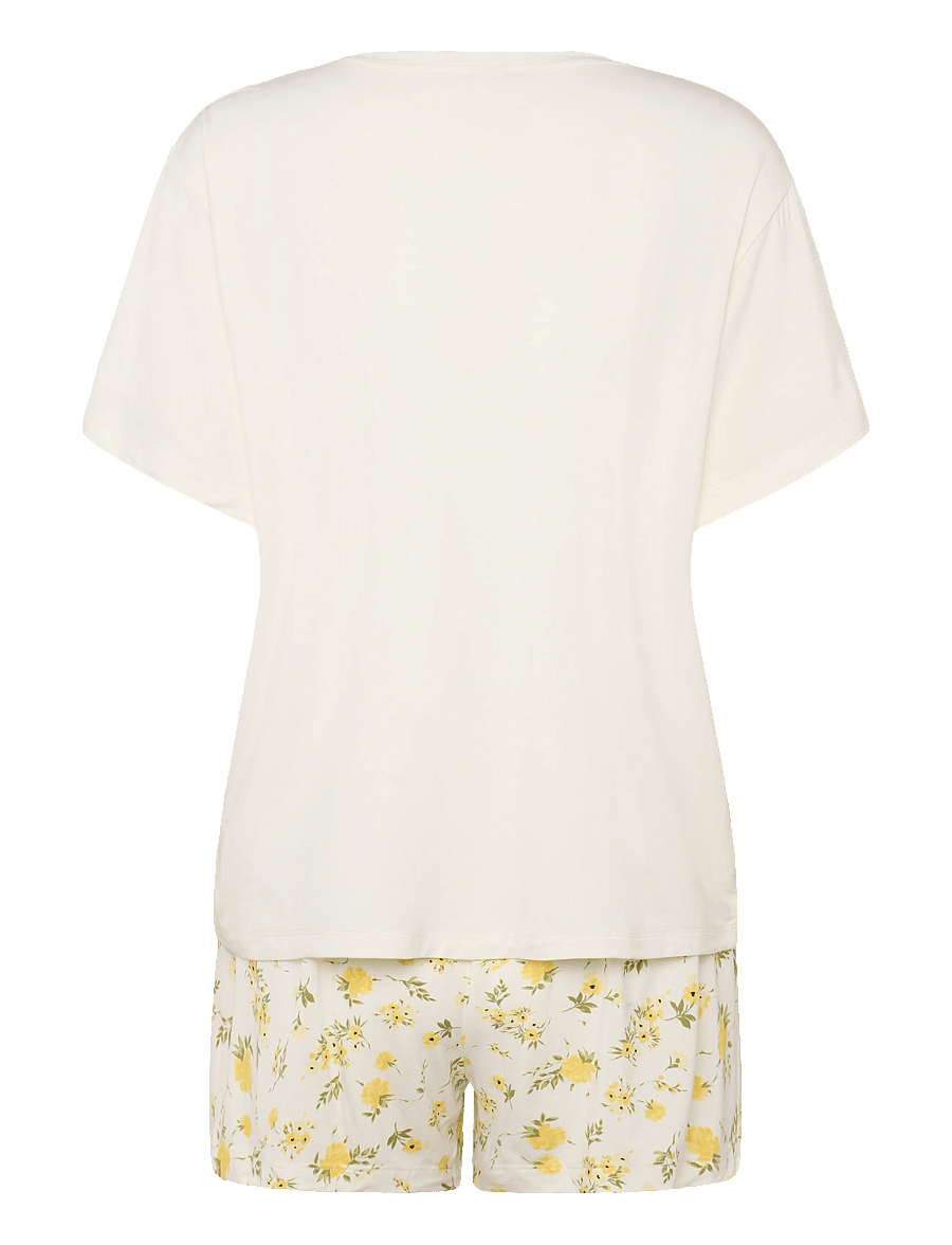 Hunkemöller - PJ SS SHORT VIS DAISY - pyjamas - gardenia - 2