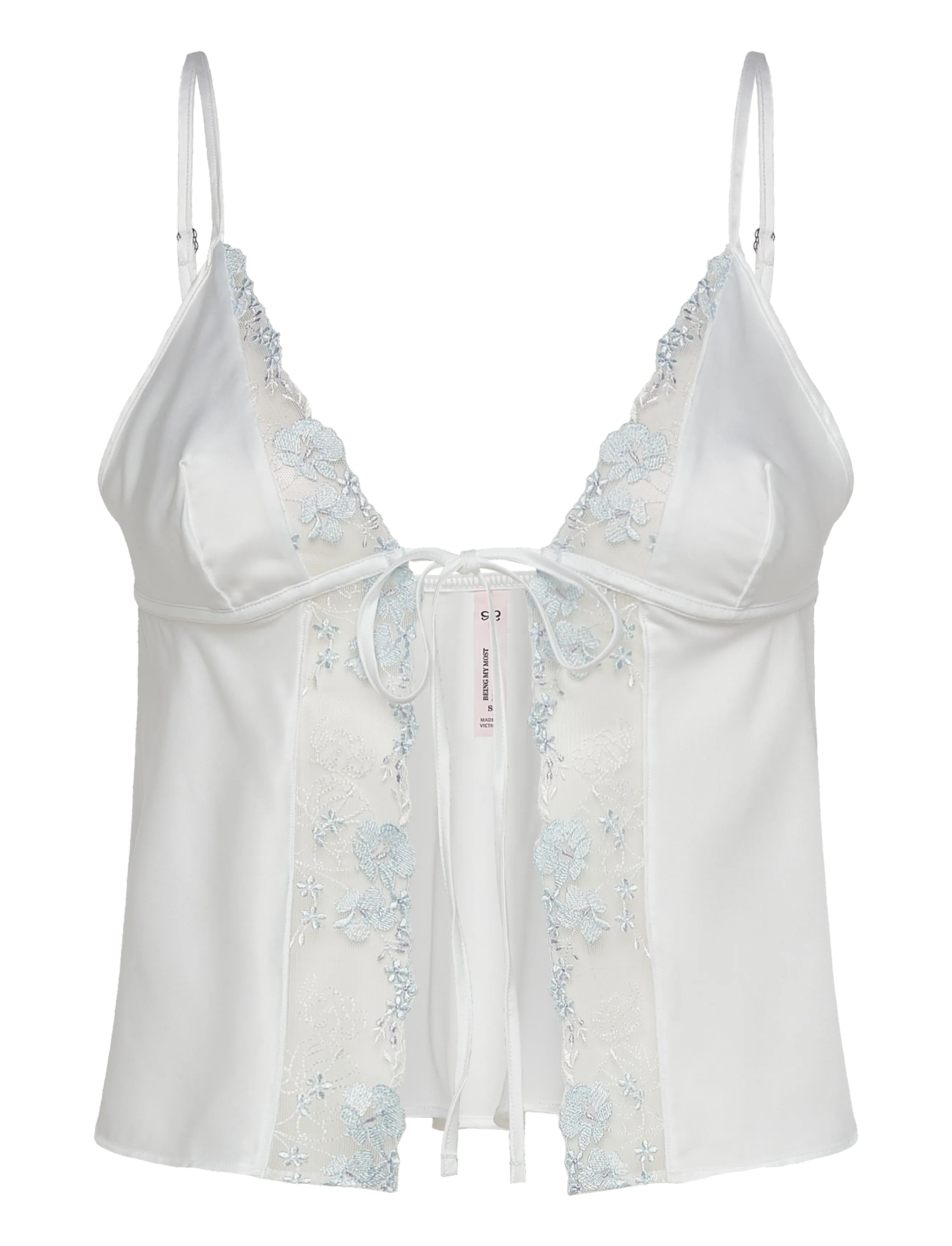 HUNKEMÖLLER Cami Satin Emb Peonie Weiß - L - Damen