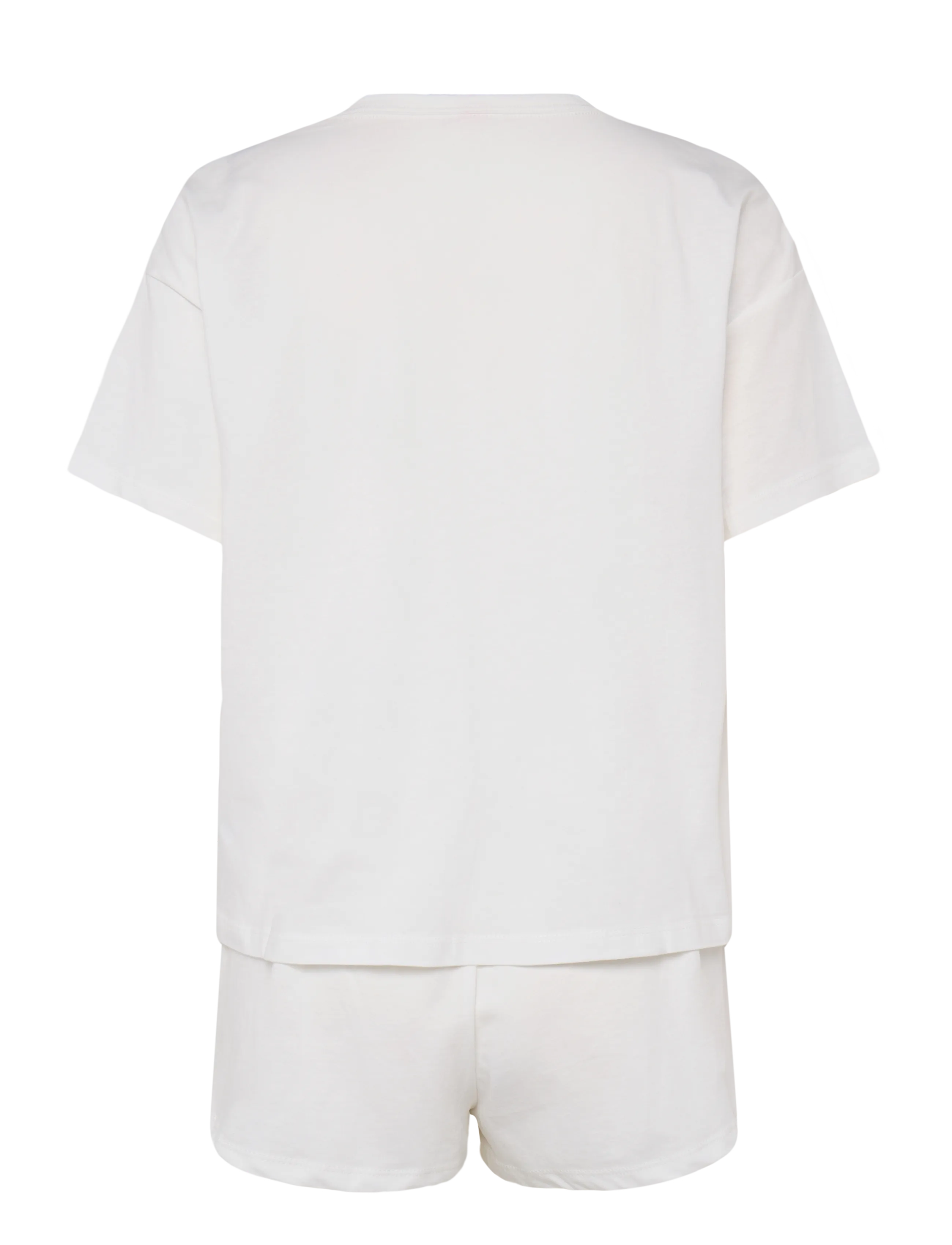 Hunkemöller - PJ SS SHORT CO EMBROIDERIE - casual shorts - gardenia - 2