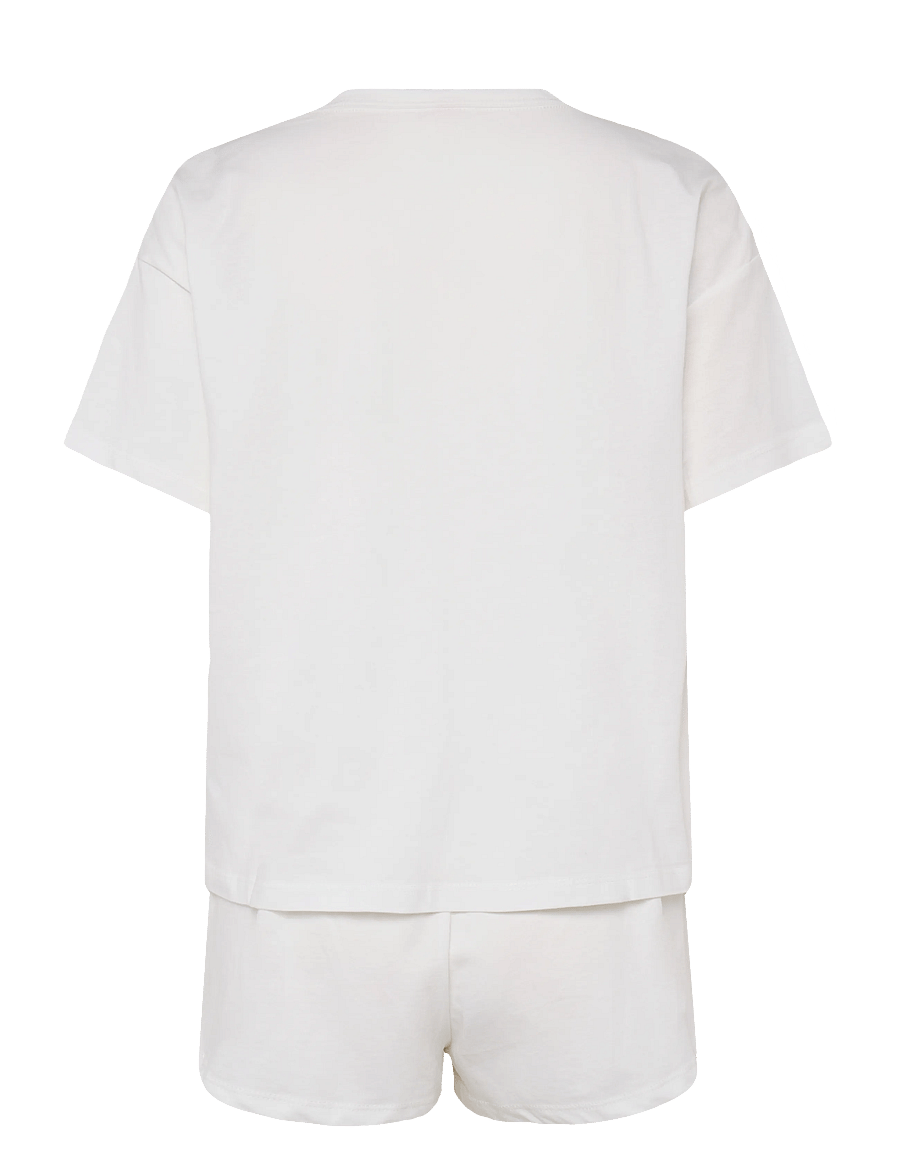 Hunkemöller - PJ SS SHORT CO EMBROIDERIE - casual shorts - gardenia - 2