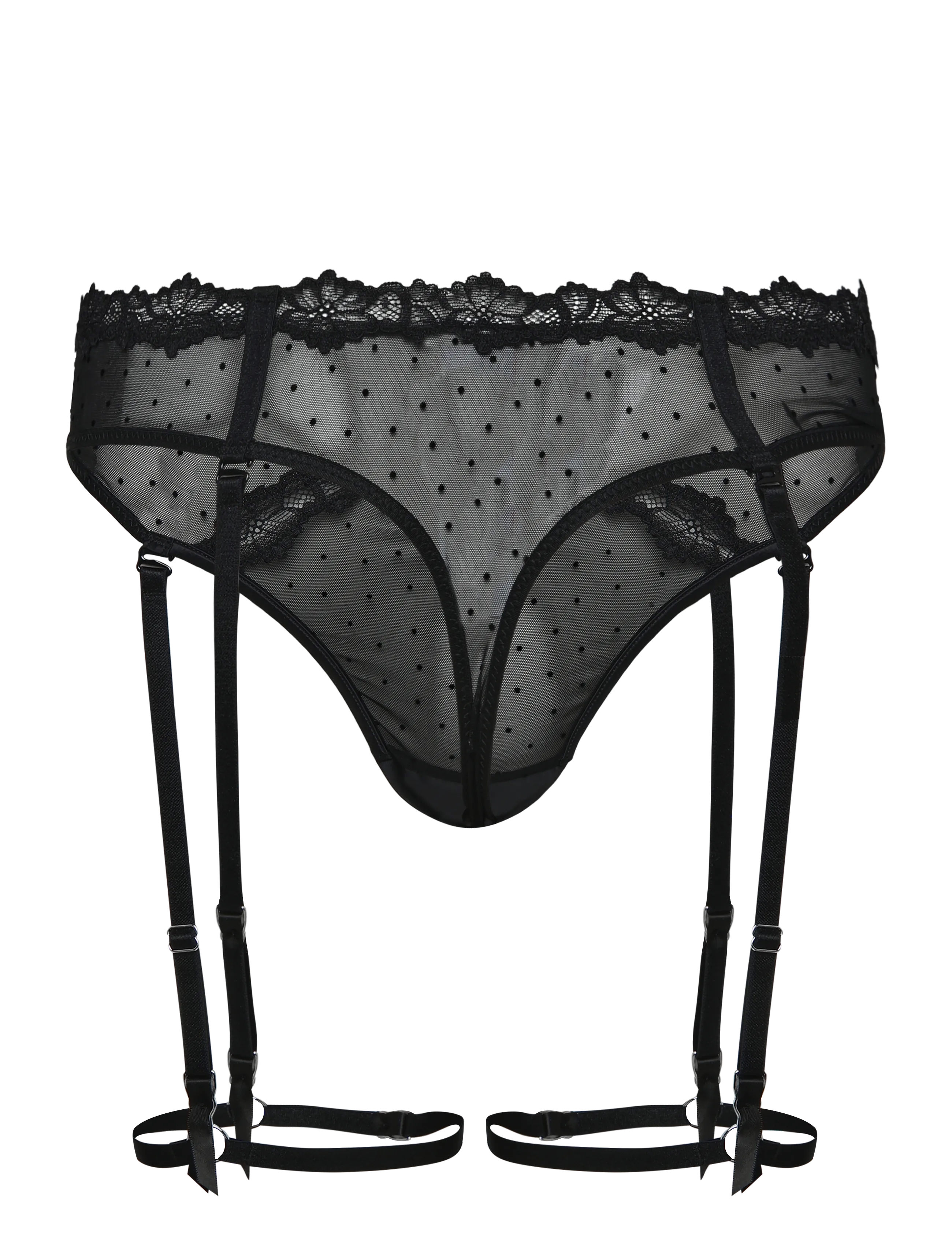 Hunkemöller - KAT HW SUSPENDER STRING - die niedrigsten preise - caviar - 2