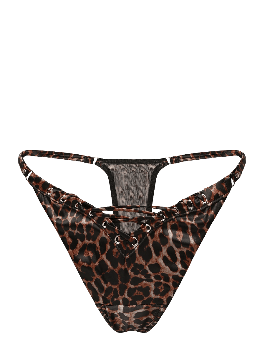 Hunkemöller - QUINN HIGH LEG TANGA STRING - chocolate torte - 1