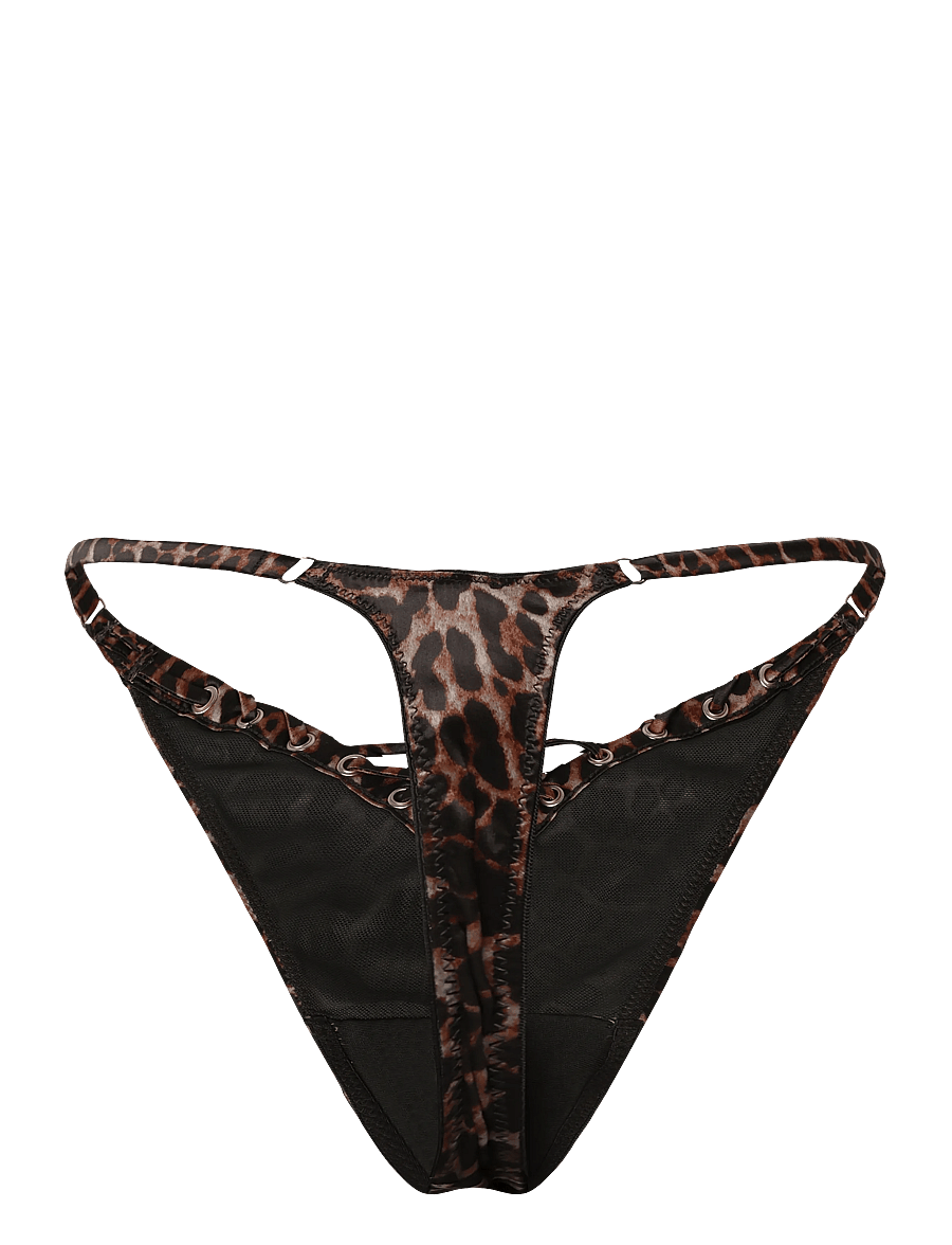 Hunkemöller - QUINN HIGH LEG TANGA STRING - chocolate torte - 2