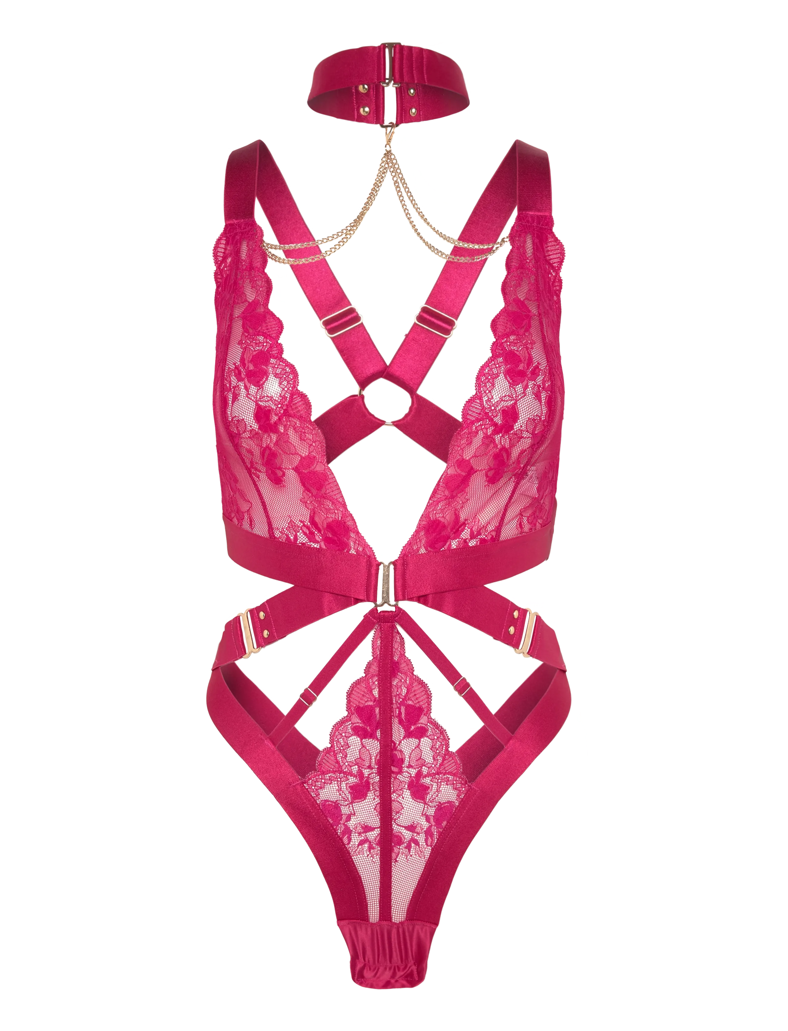 Hunkemöller COLETTE HL STRING BODY - Aluspesu - CERISE / pink/rose