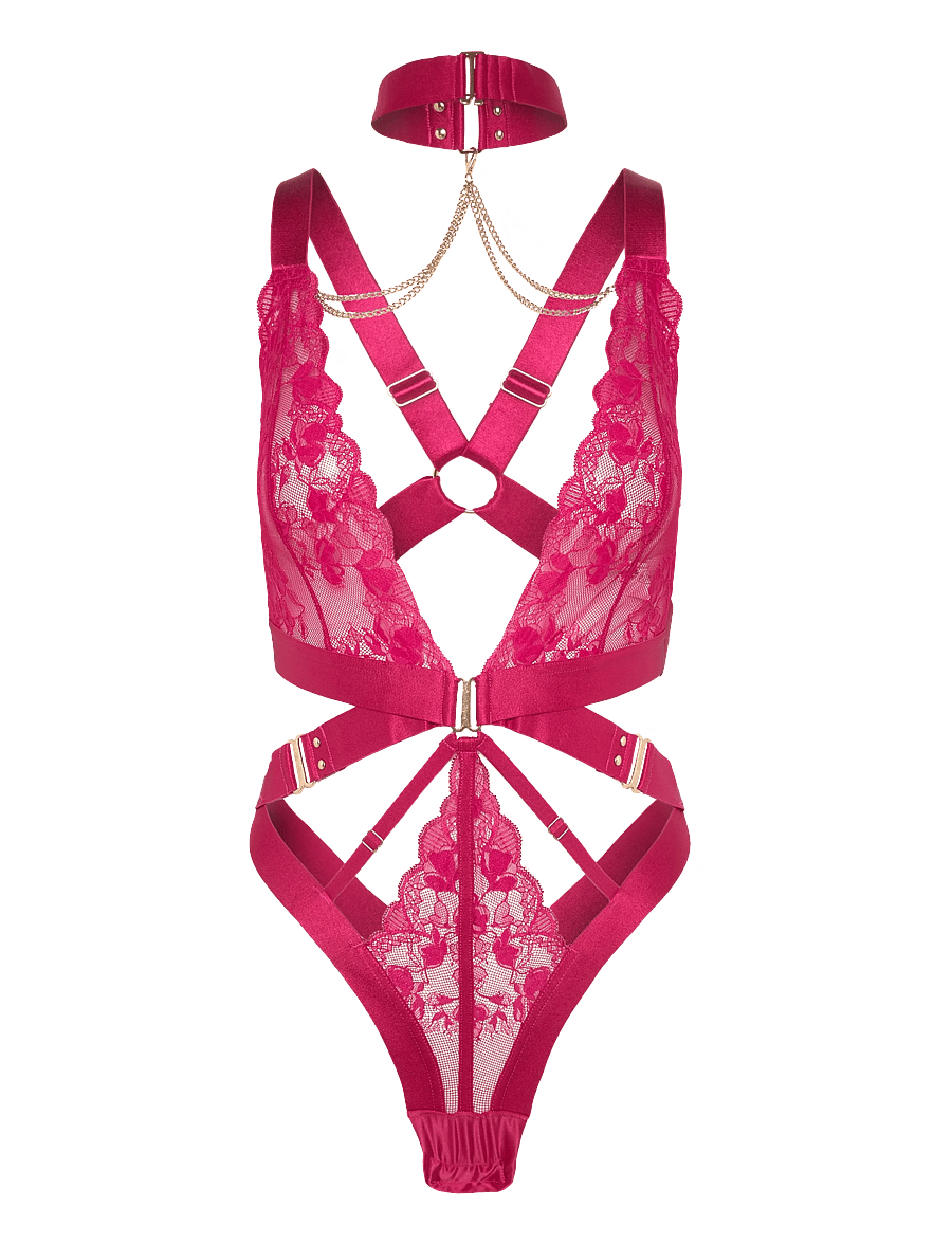 Hunkemöller - COLETTE HL STRING BODY - bodid ja kombineed - cerise - 1