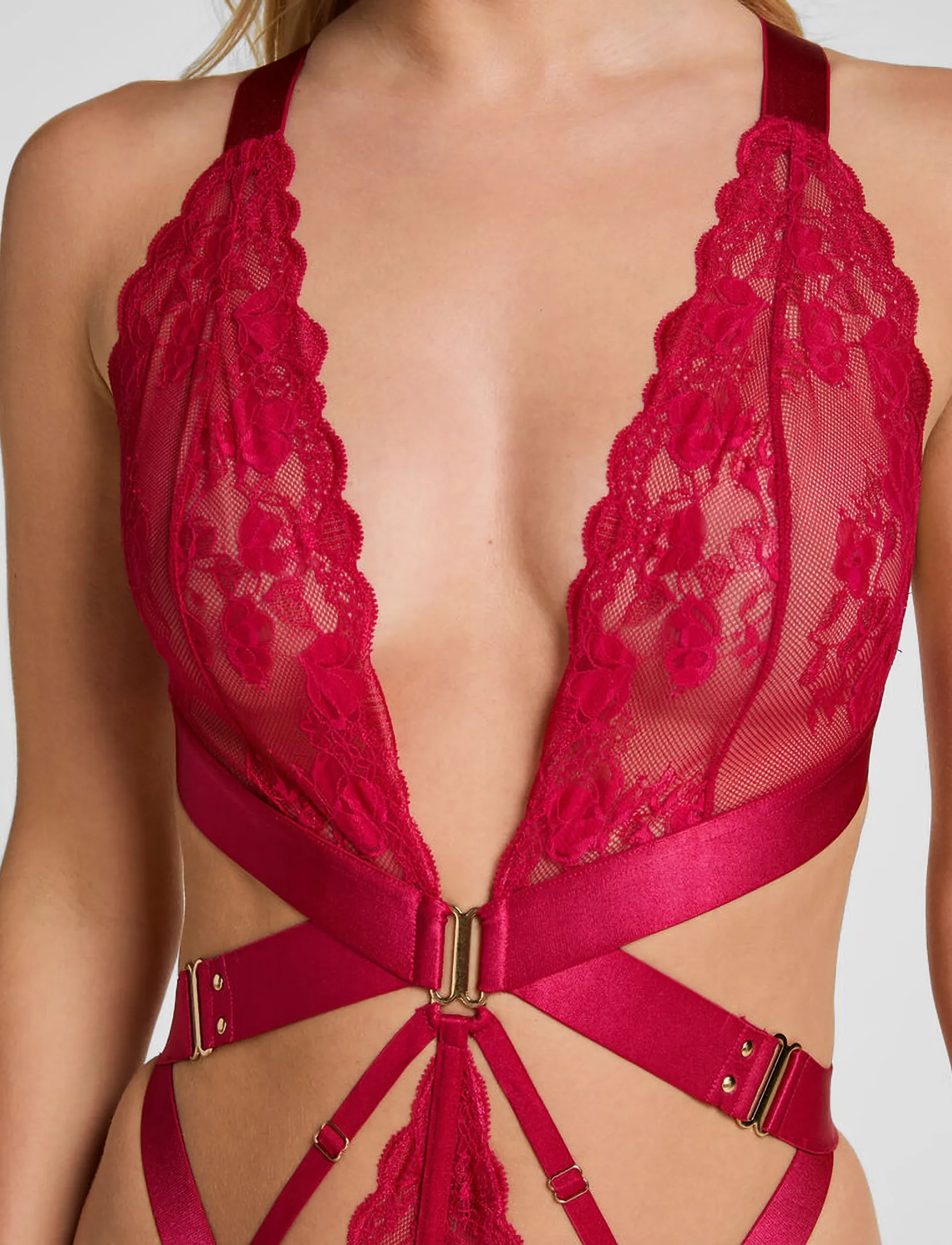 Hunkemöller - COLETTE HL STRING BODY - bodid ja kombineed - cerise - 3