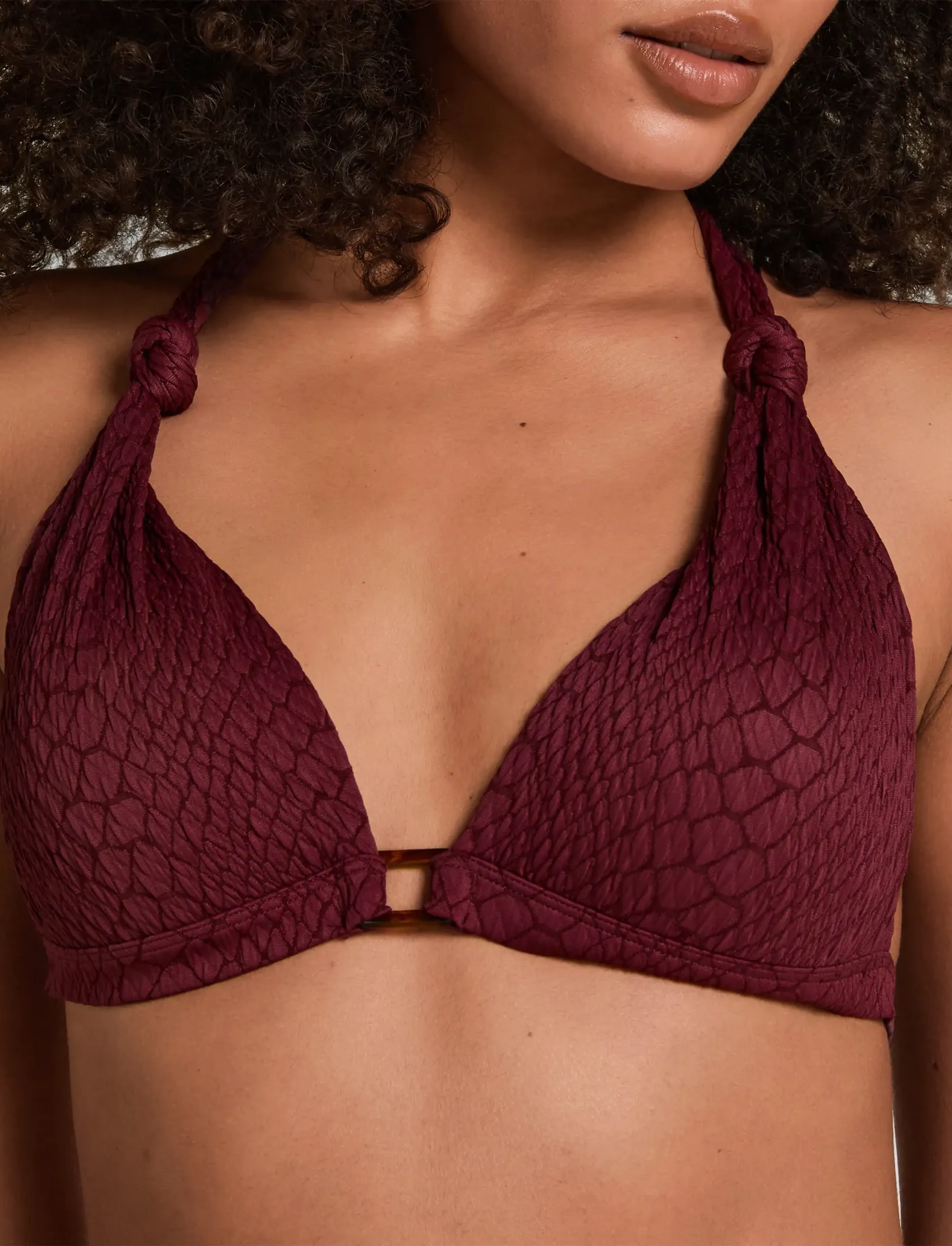 Hunkemöller - ARUBA MOULDED TRIANGLE - bikini z push-upem - burgundy - 3