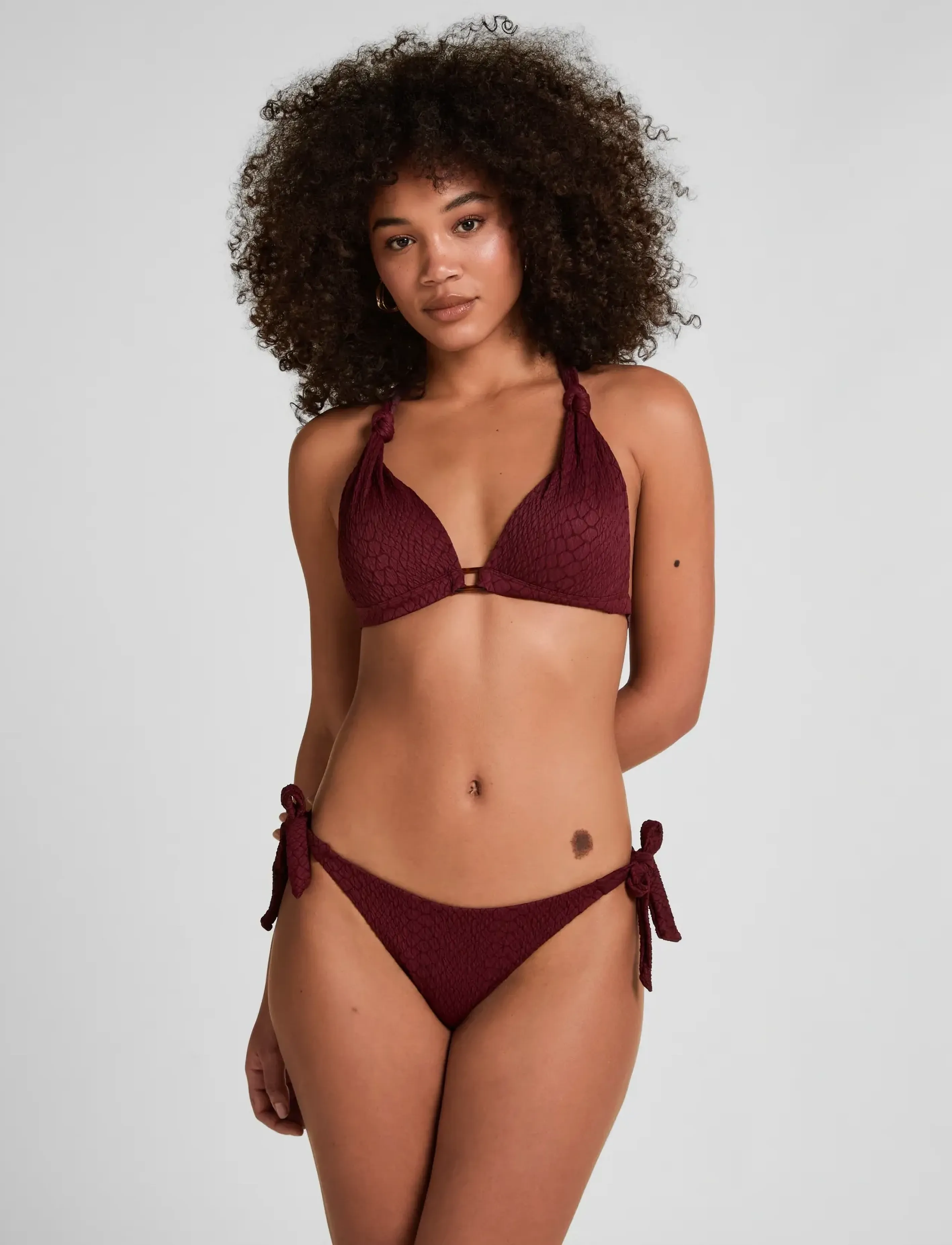 Hunkemöller - ARUBA MOULDED TRIANGLE - bikini z push-upem - burgundy - 4