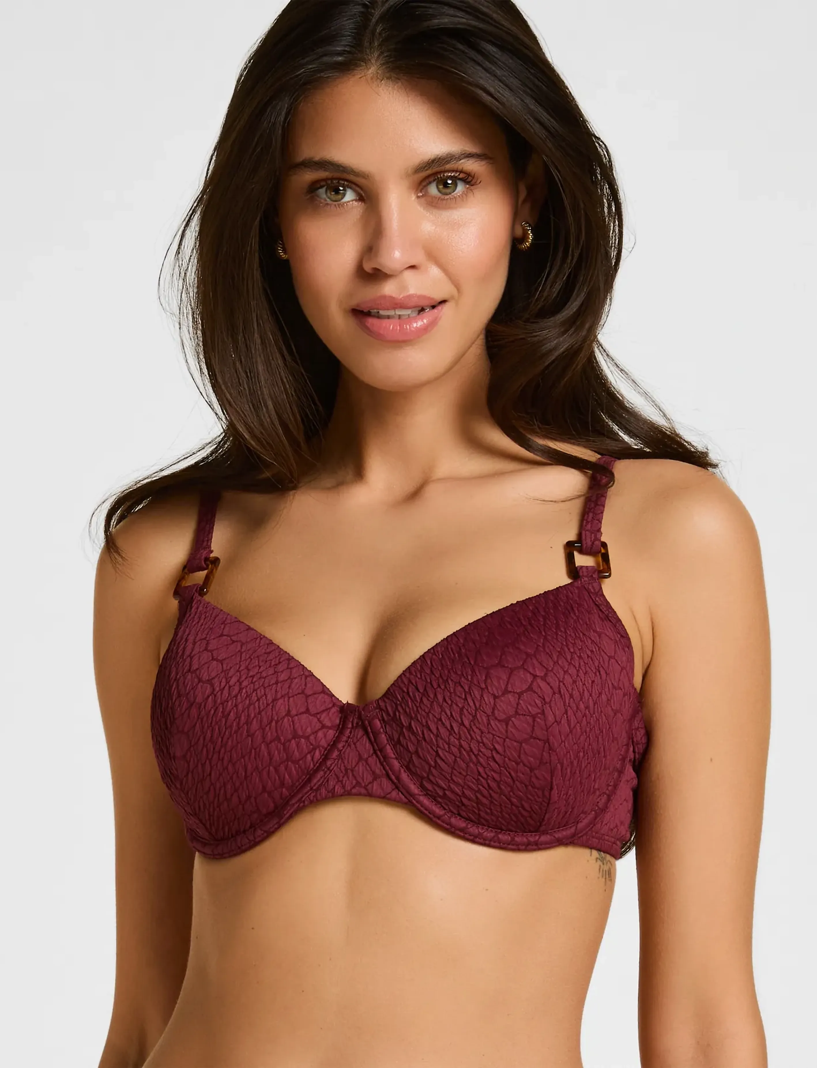 Hunkemöller ARUBA HIGHLEG T - Riided - BURGUNDY / burgundy
