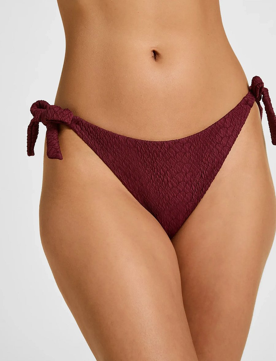 Hunkemöller - ARUBA HIGHLEG T - bikinis mit seitenbändern - burgundy - 3