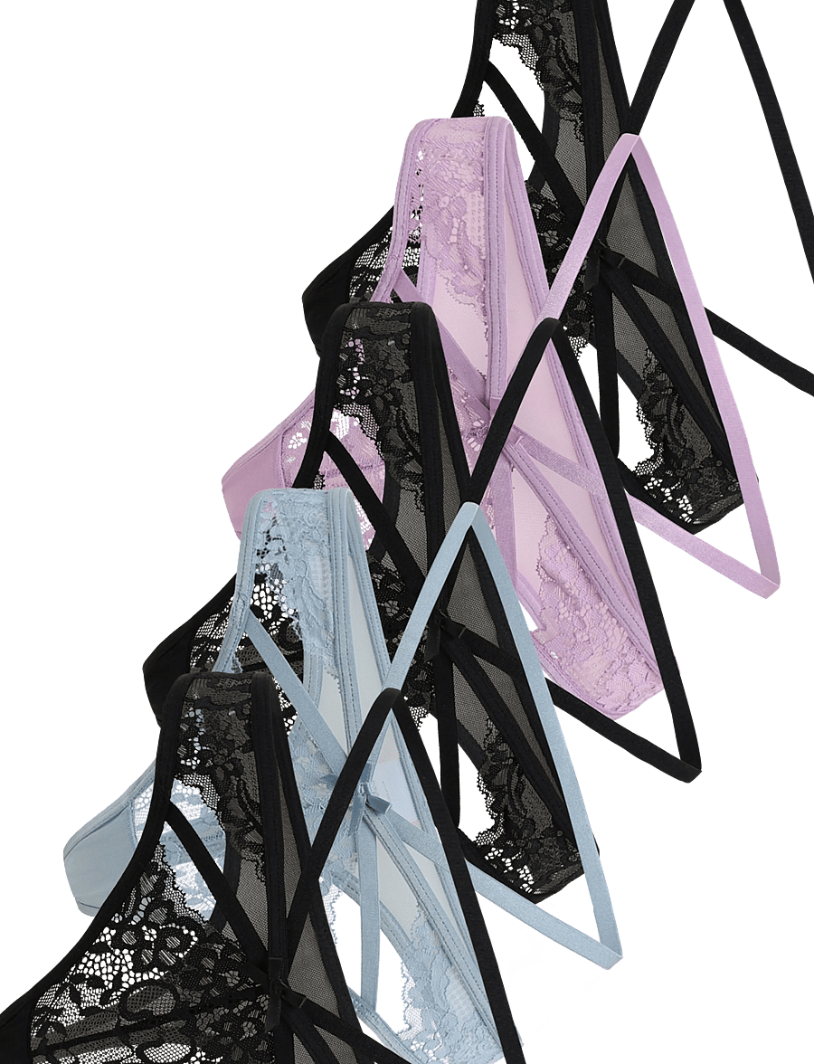 Hunkemöller - WERA 5-PACK - stringid - regal orchid - 5