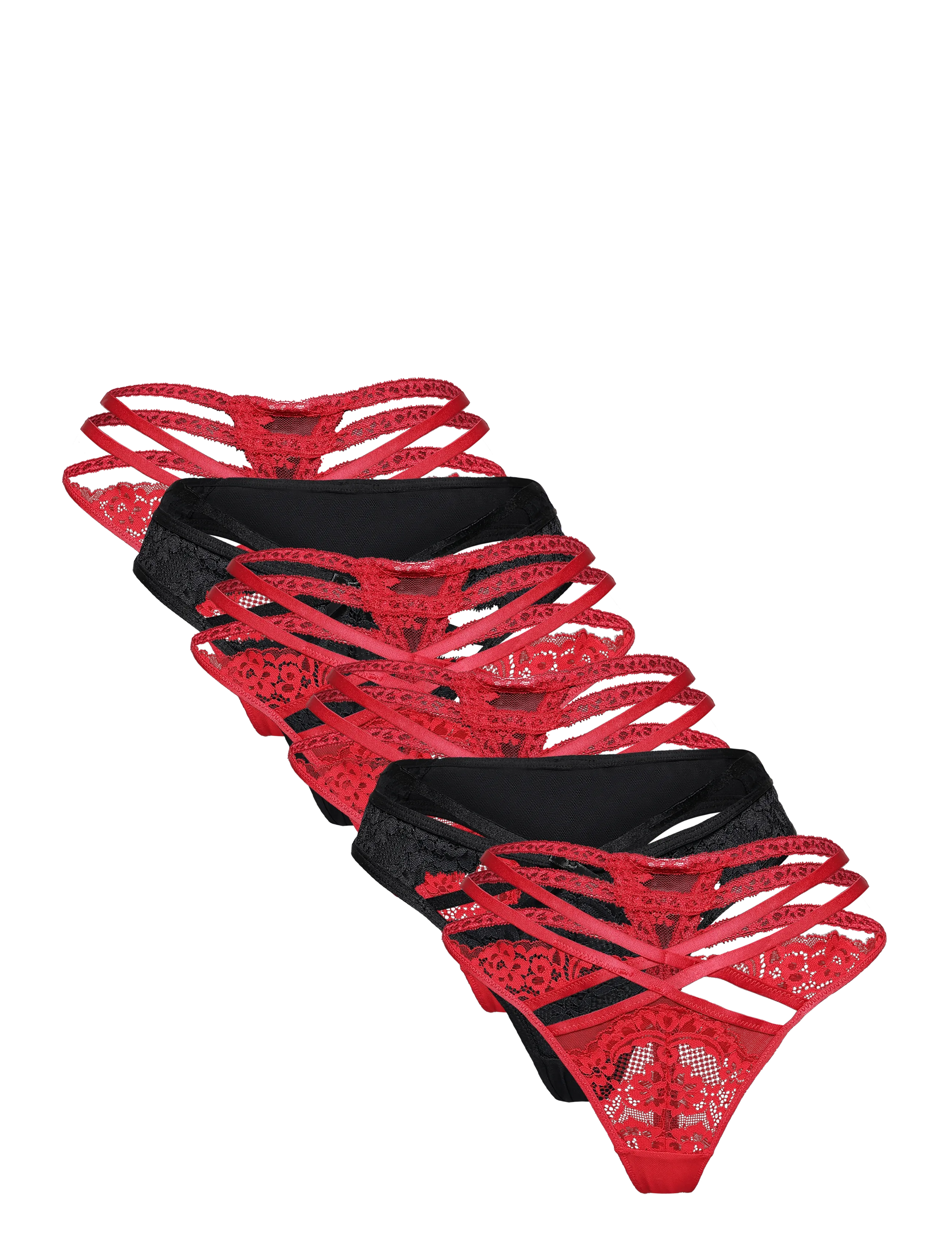 Hunkemöller STRING 6-PACK - Aluspesu - CHILI PEPPER / red