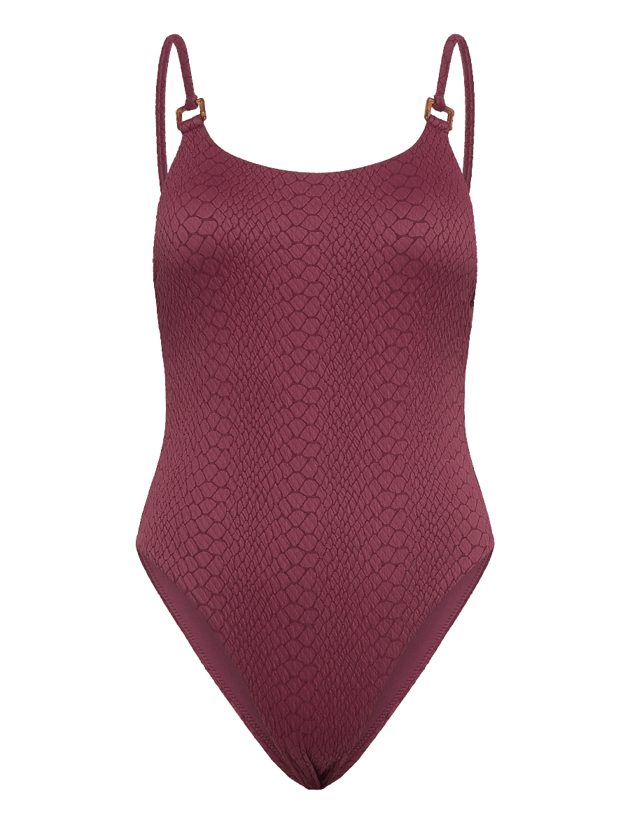 Hunkemöller - ARUBA HIGHLEG BS - maudymosi kostiumėliai - burgundy - 1