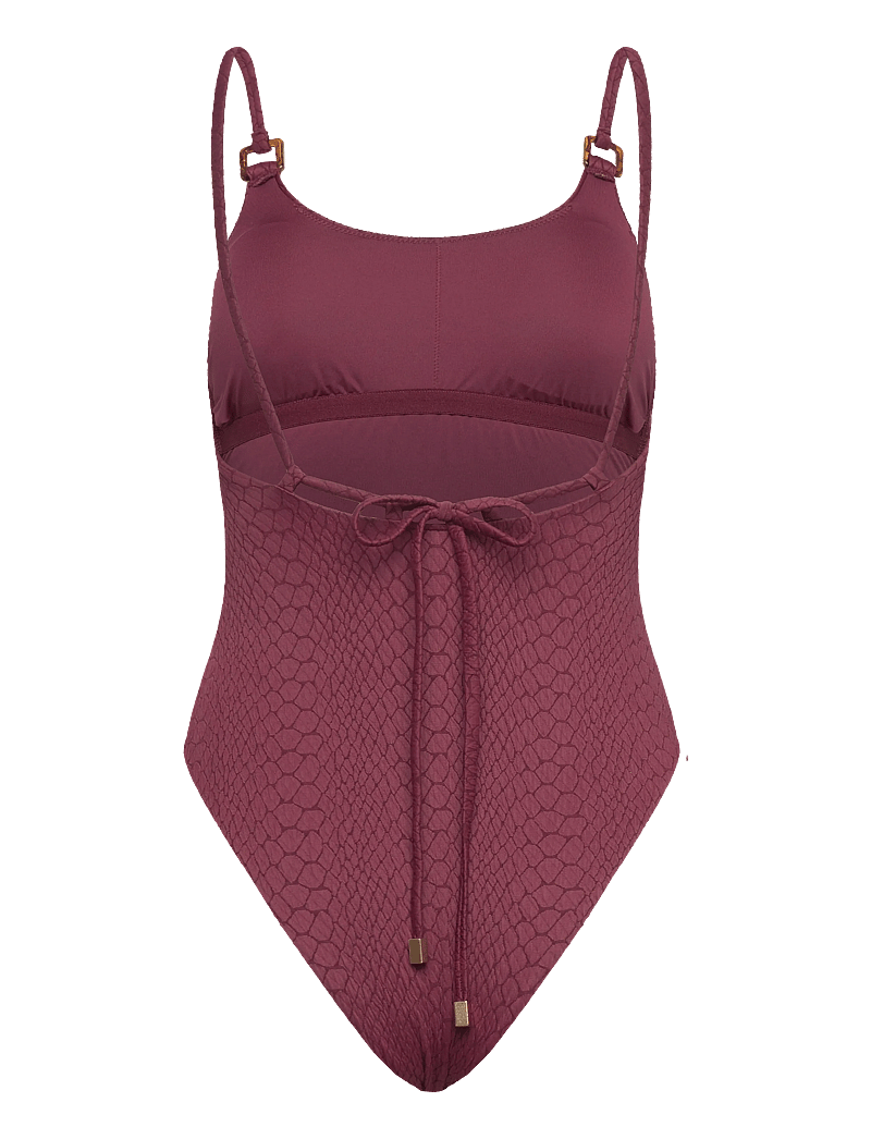 Hunkemöller - ARUBA HIGHLEG BS - baddräkter - burgundy - 2