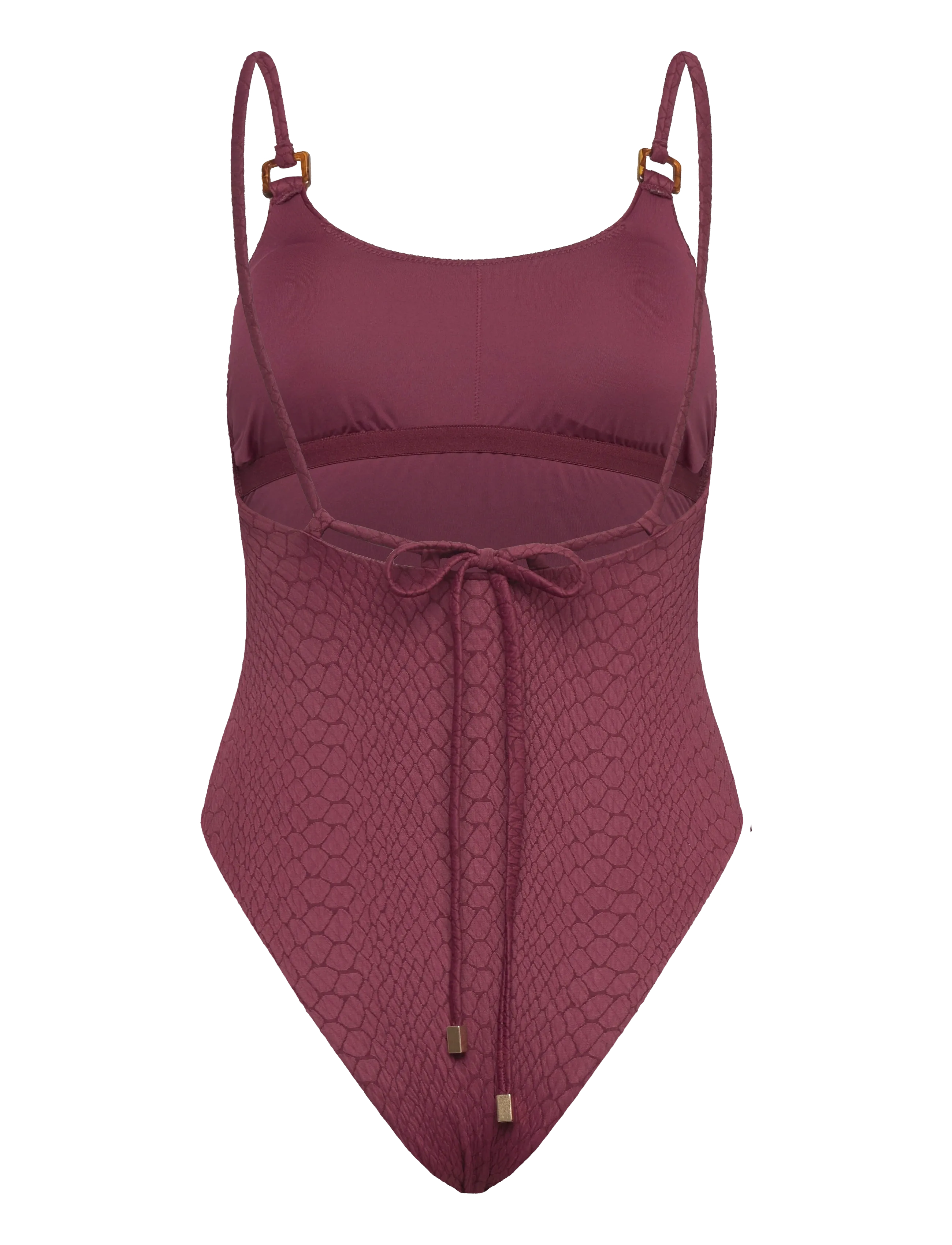 Hunkemöller - ARUBA HIGHLEG BS - maudymosi kostiumėliai - burgundy - 2