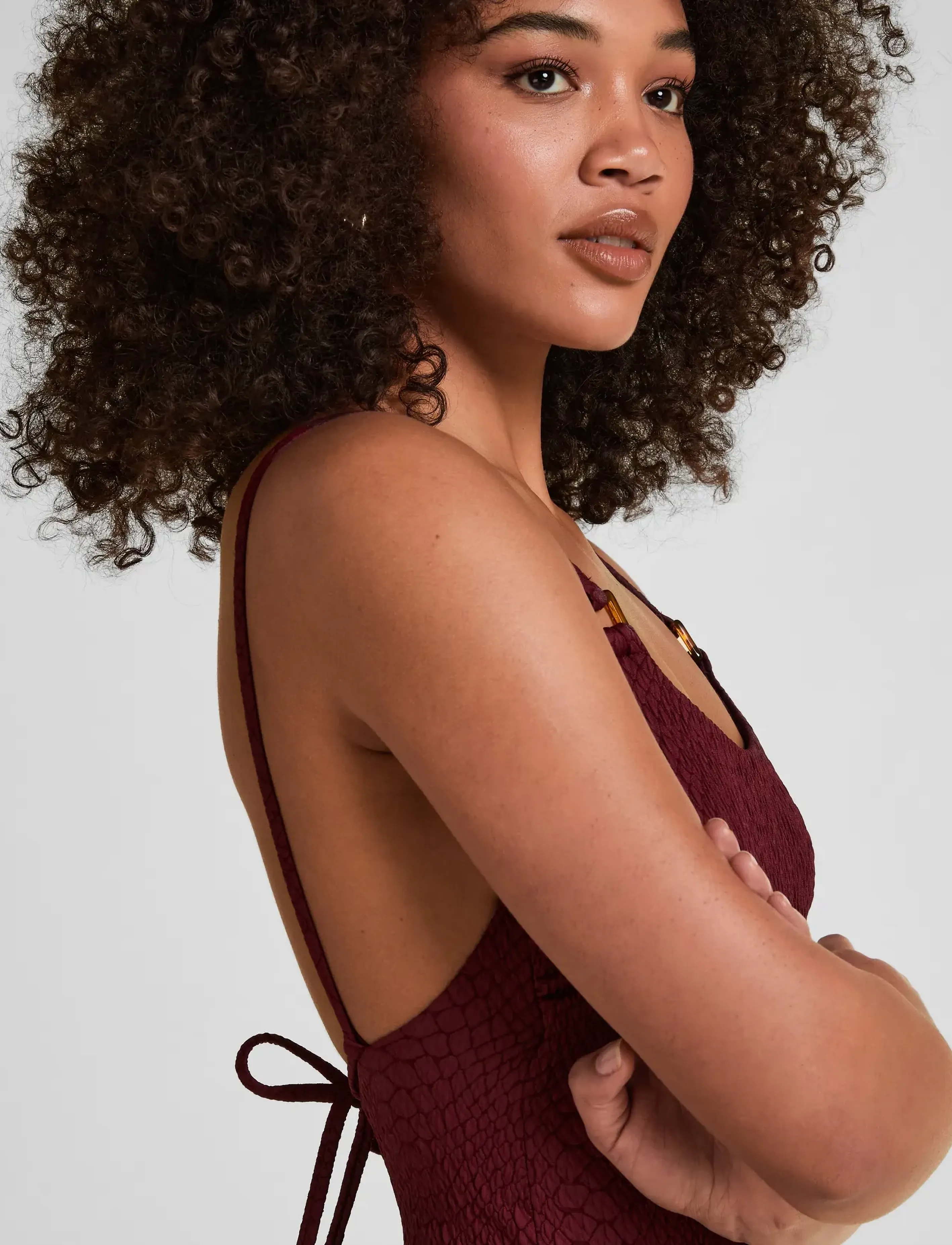 Hunkemöller - ARUBA HIGHLEG BS - badeanzüge - burgundy - 5